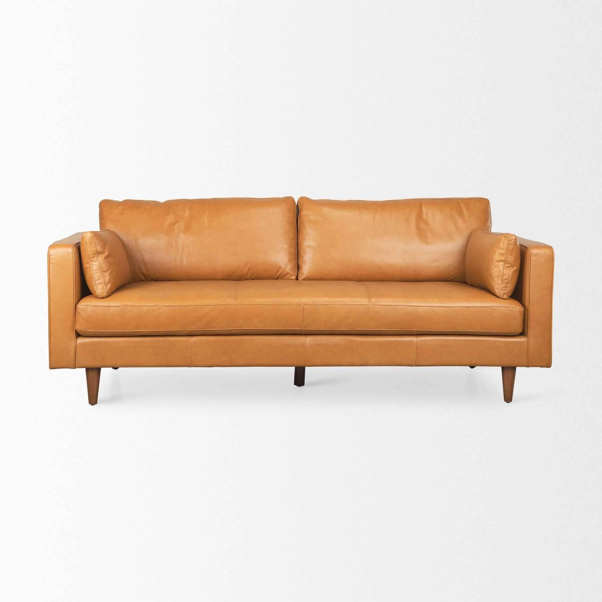 Elton Tan Leather Sofa - Image 2