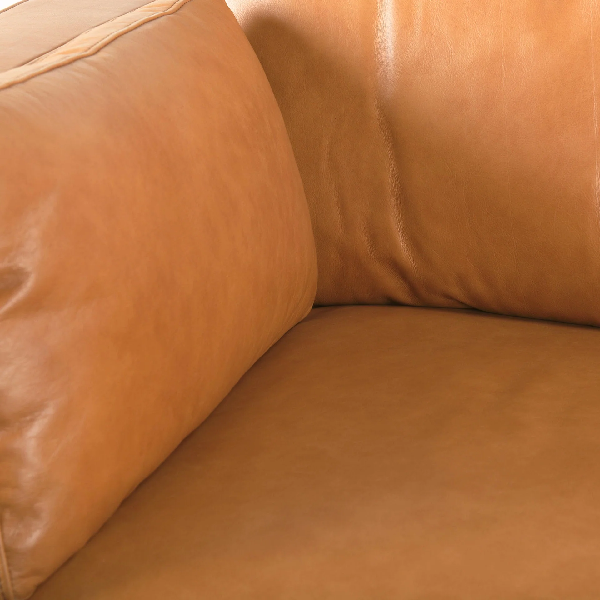 Elton Tan Leather Sofa - Image 7