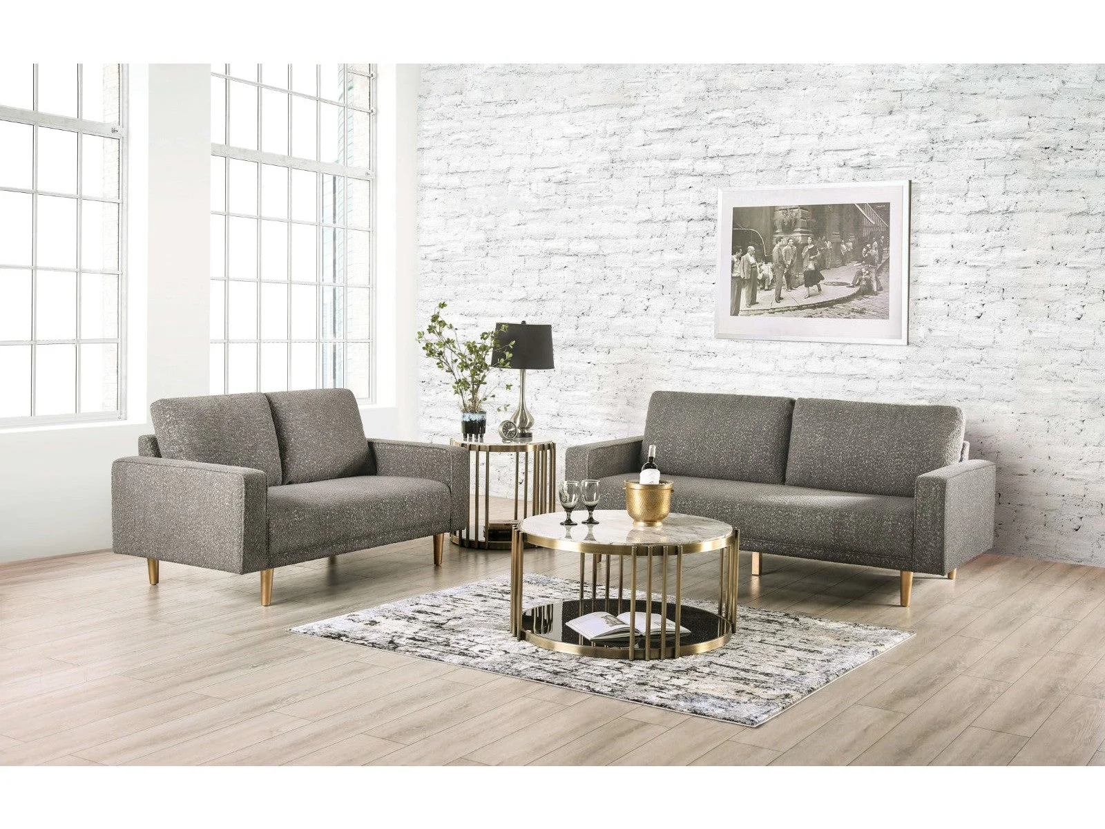 Elverum Charcoal Gray Sofa & Loveseat