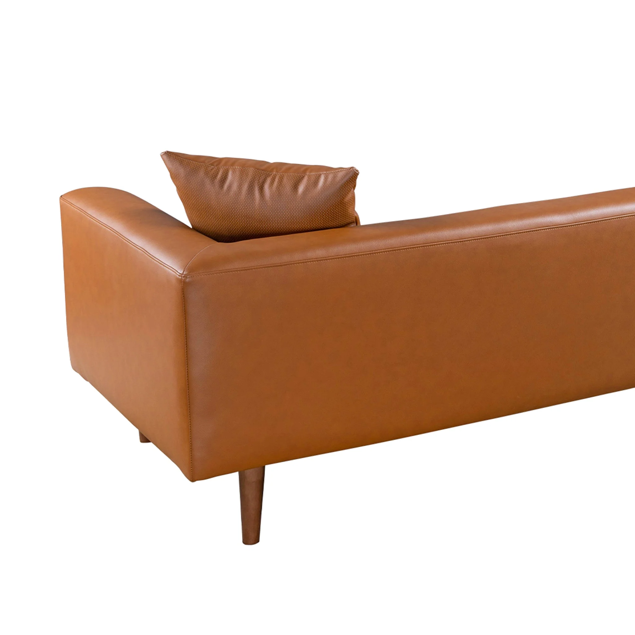 Elwood Cognac Vegan Leather Sofa - Image 5