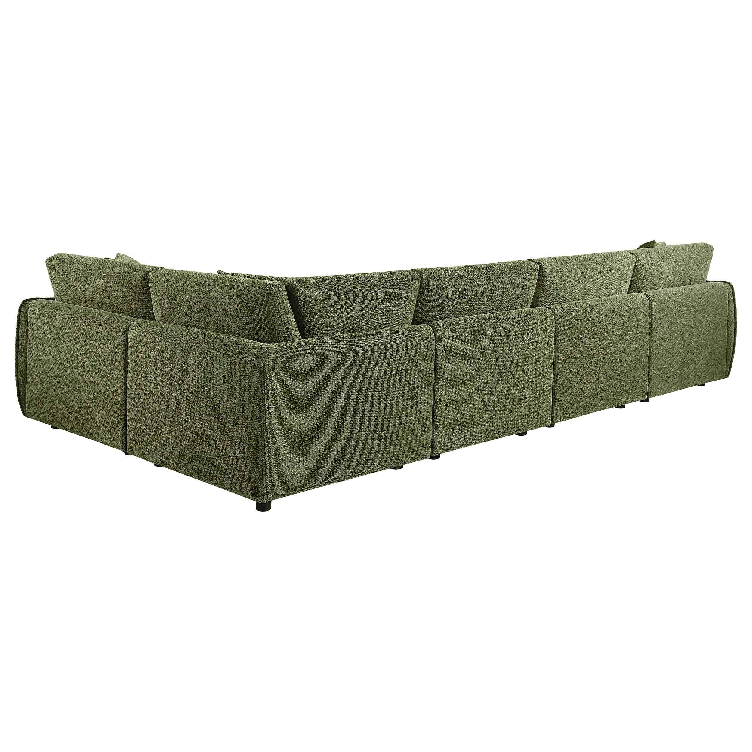 Elysia Green 5-piece Chenille Upholstered Modular Sectional Sofa - Image 7
