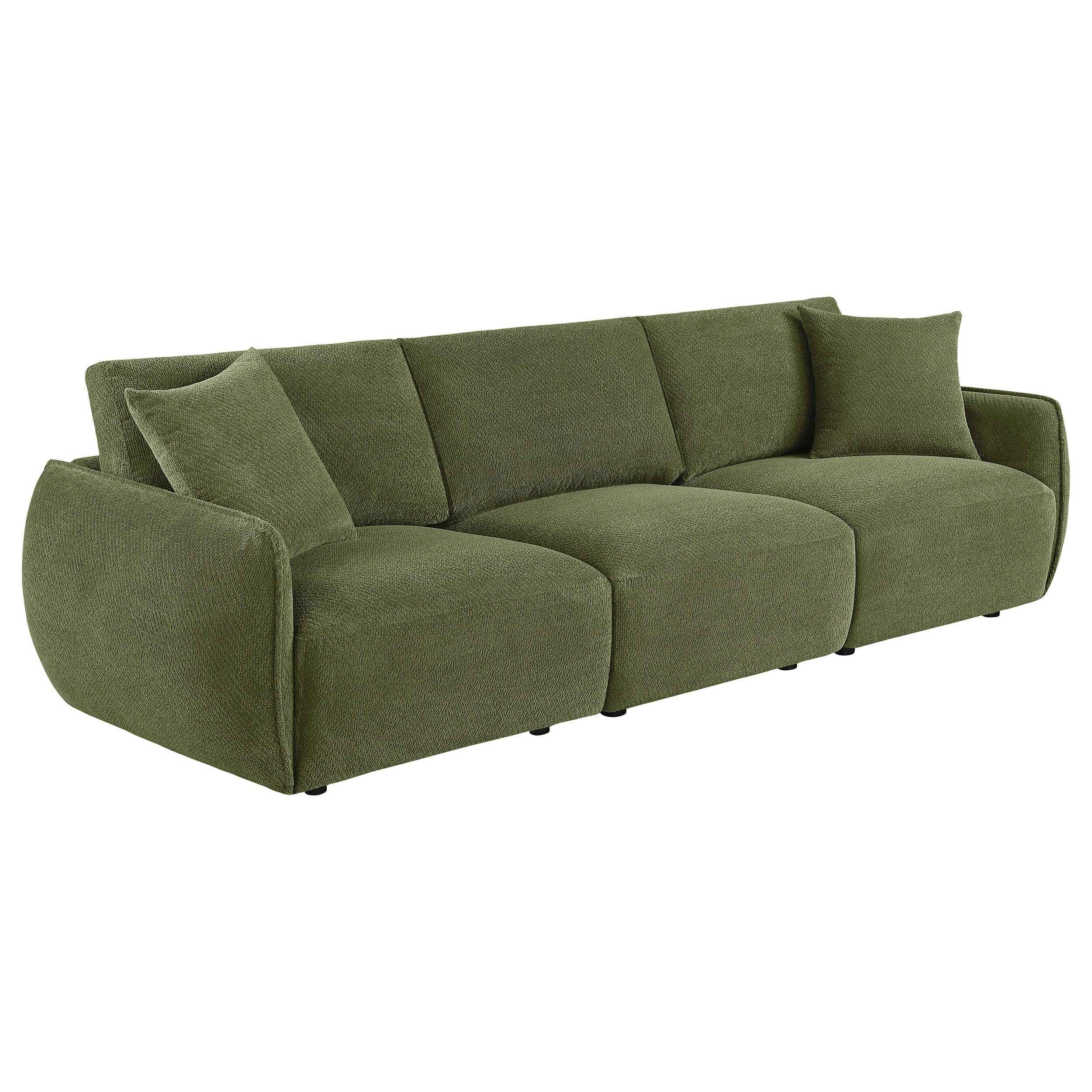 Elysia Green Chenille Upholstered Modular Lounge Sofa