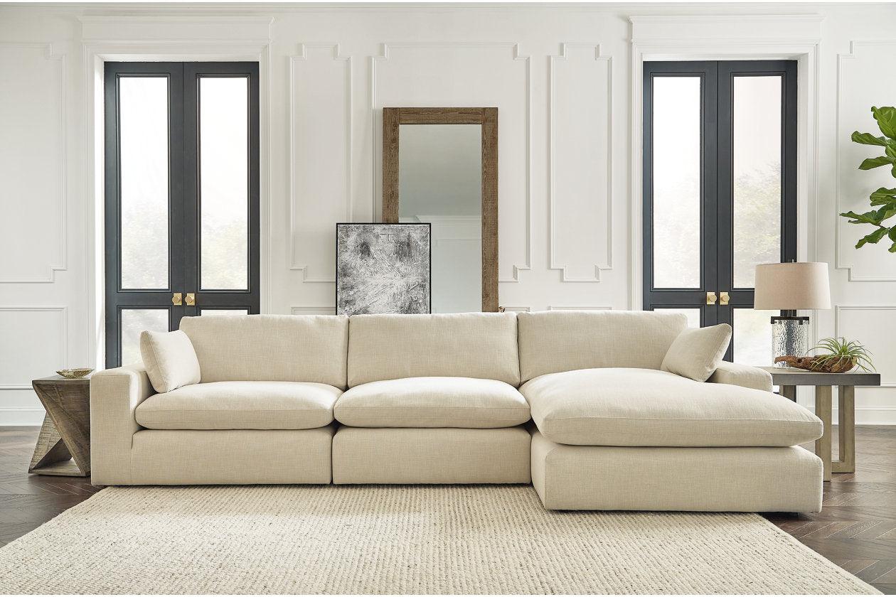 Elyza Linen 3-Piece Right Arm Facing Chaise Sectional - Image 2
