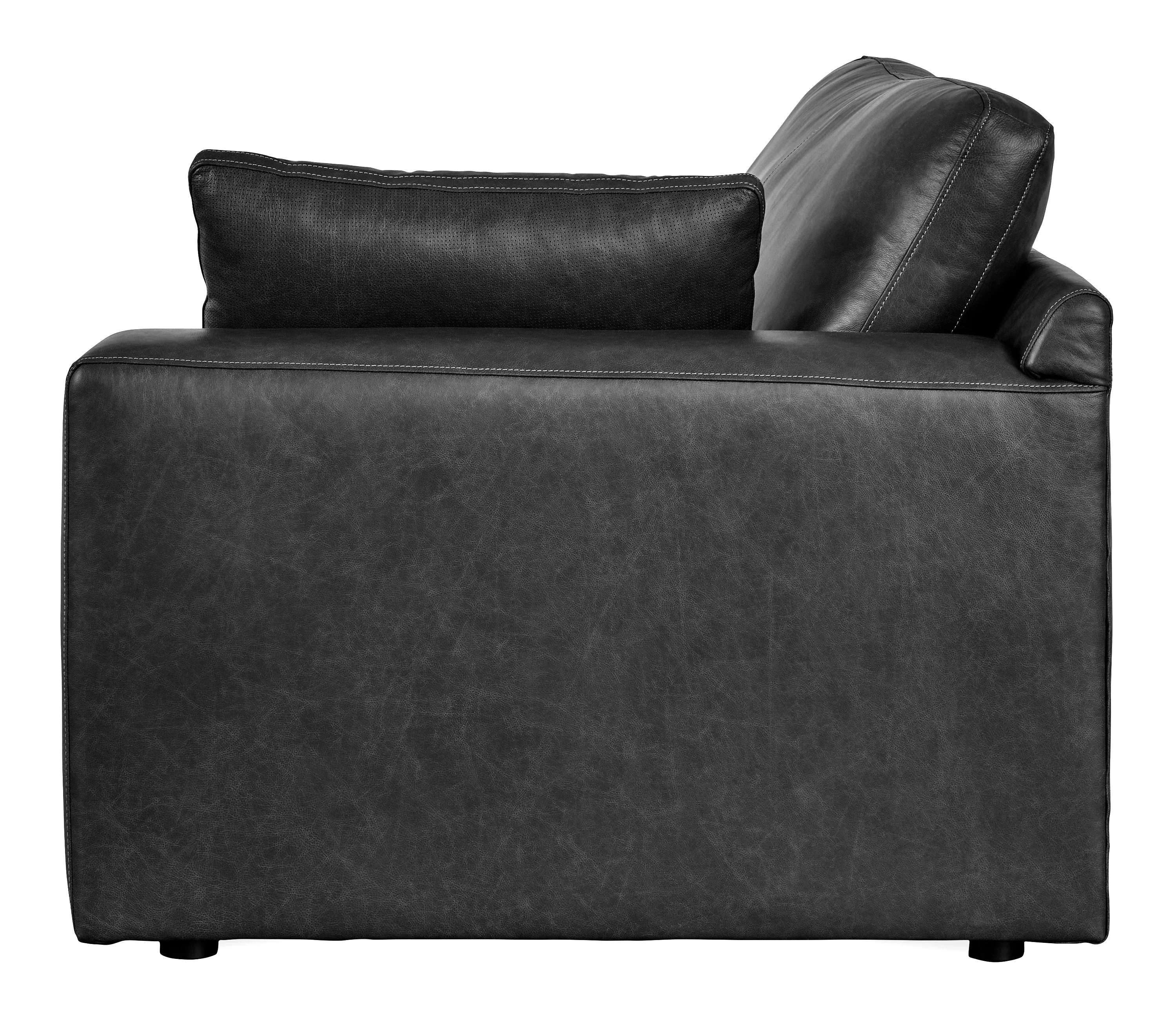 Emilia Black Leather 4-Piece Leather Modular Sectional Sofa - Image 3