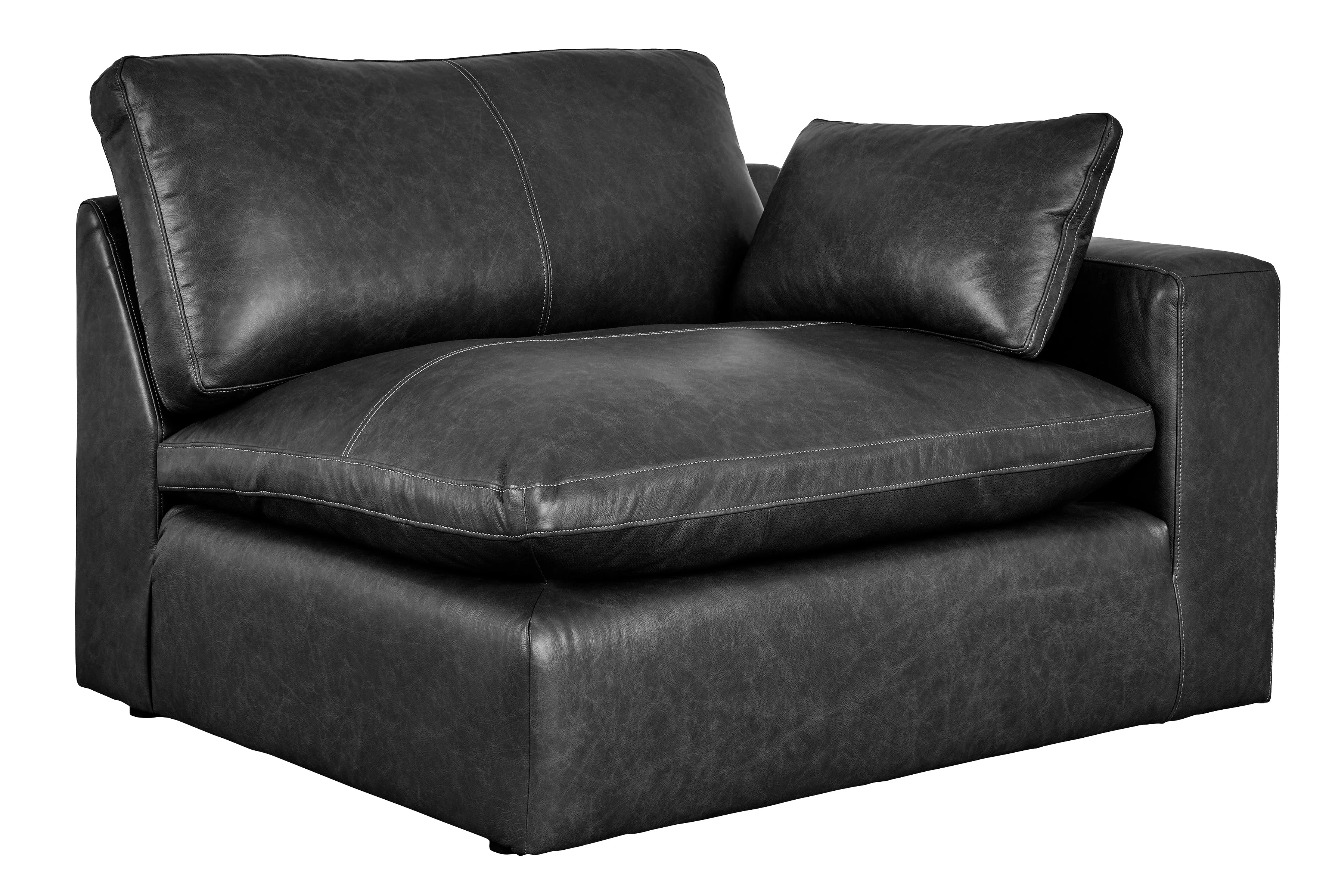 Emilia Black Leather 4-Piece Leather Modular Sectional Sofa - Image 6