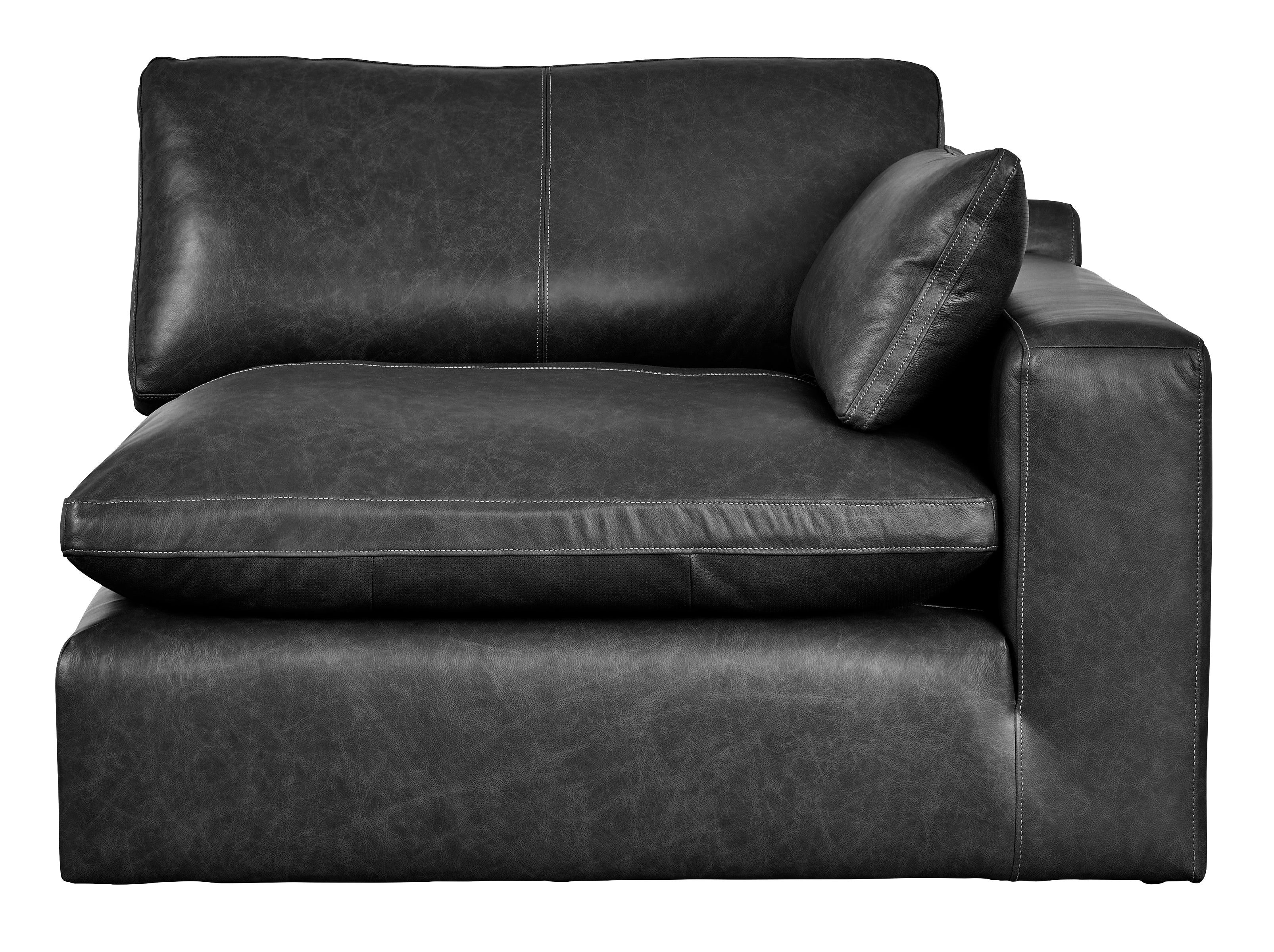 Emilia Black Leather Modular Sofa and Loveseat - Image 6