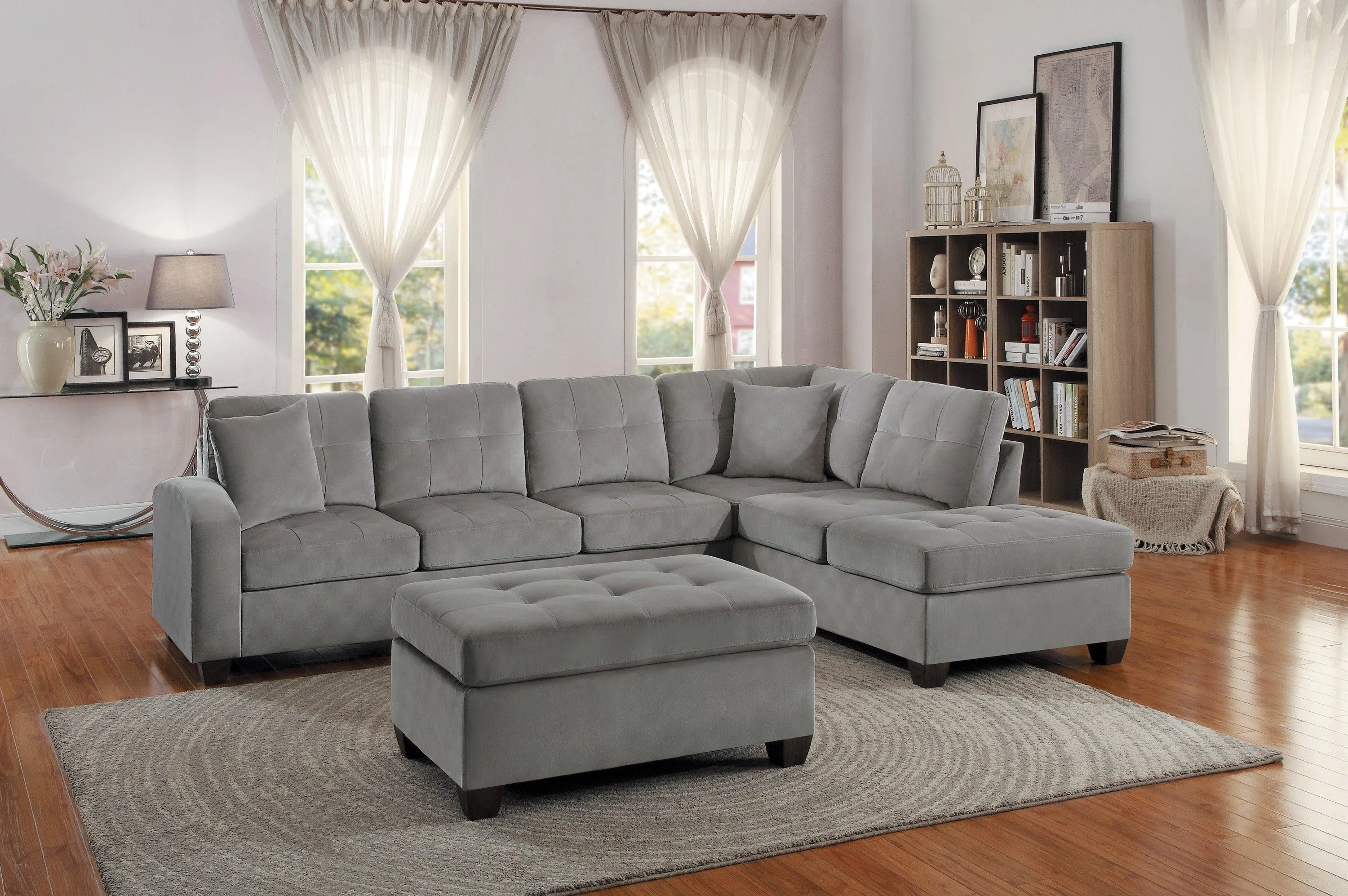 Emilio Taupe Ottoman - Image 2