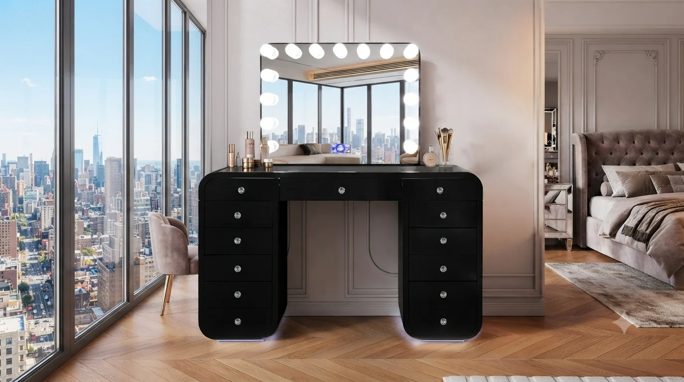 Emily Black Vanity Set