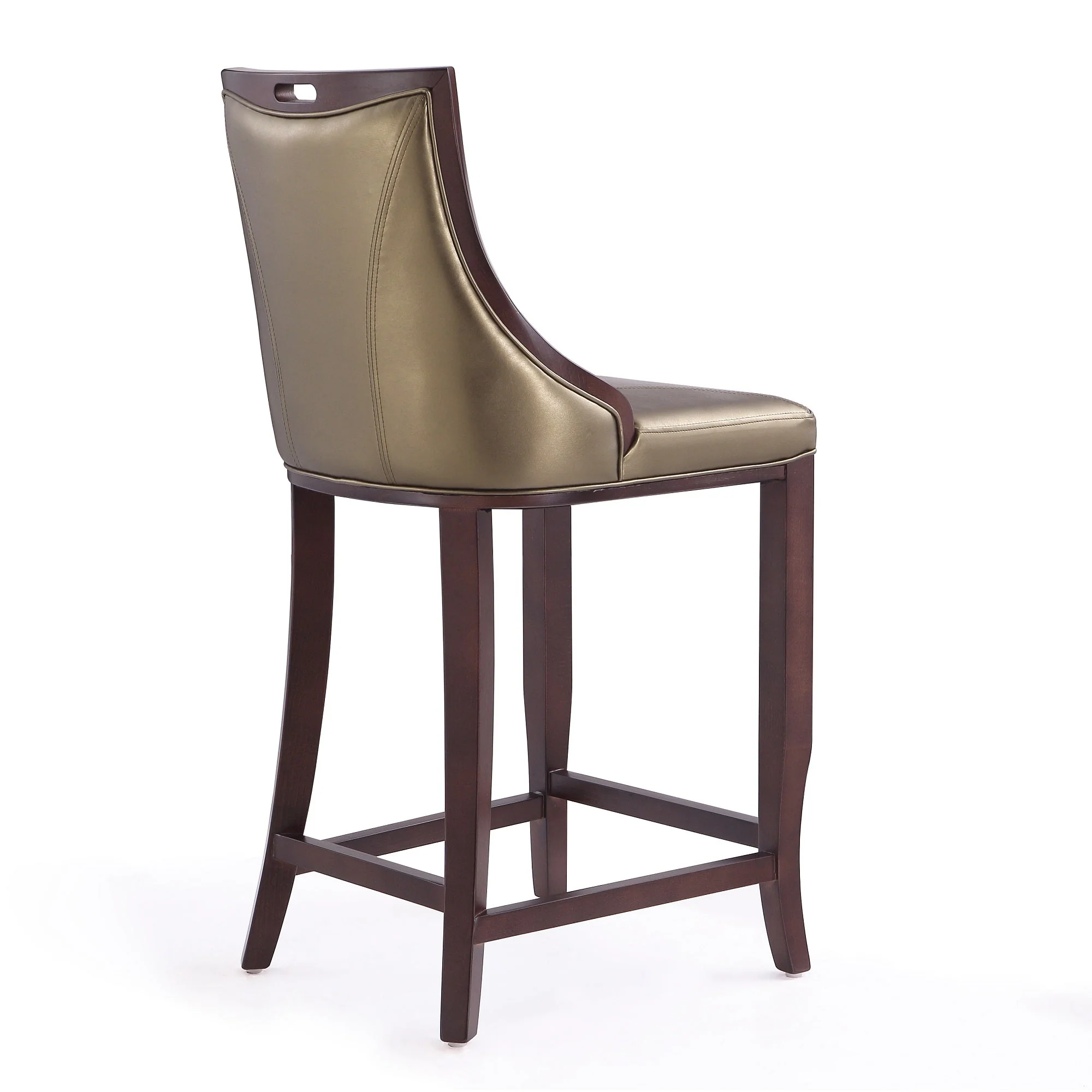 Emperor Bar Stool in Bronze and Walnut (set of 3) - Image 7