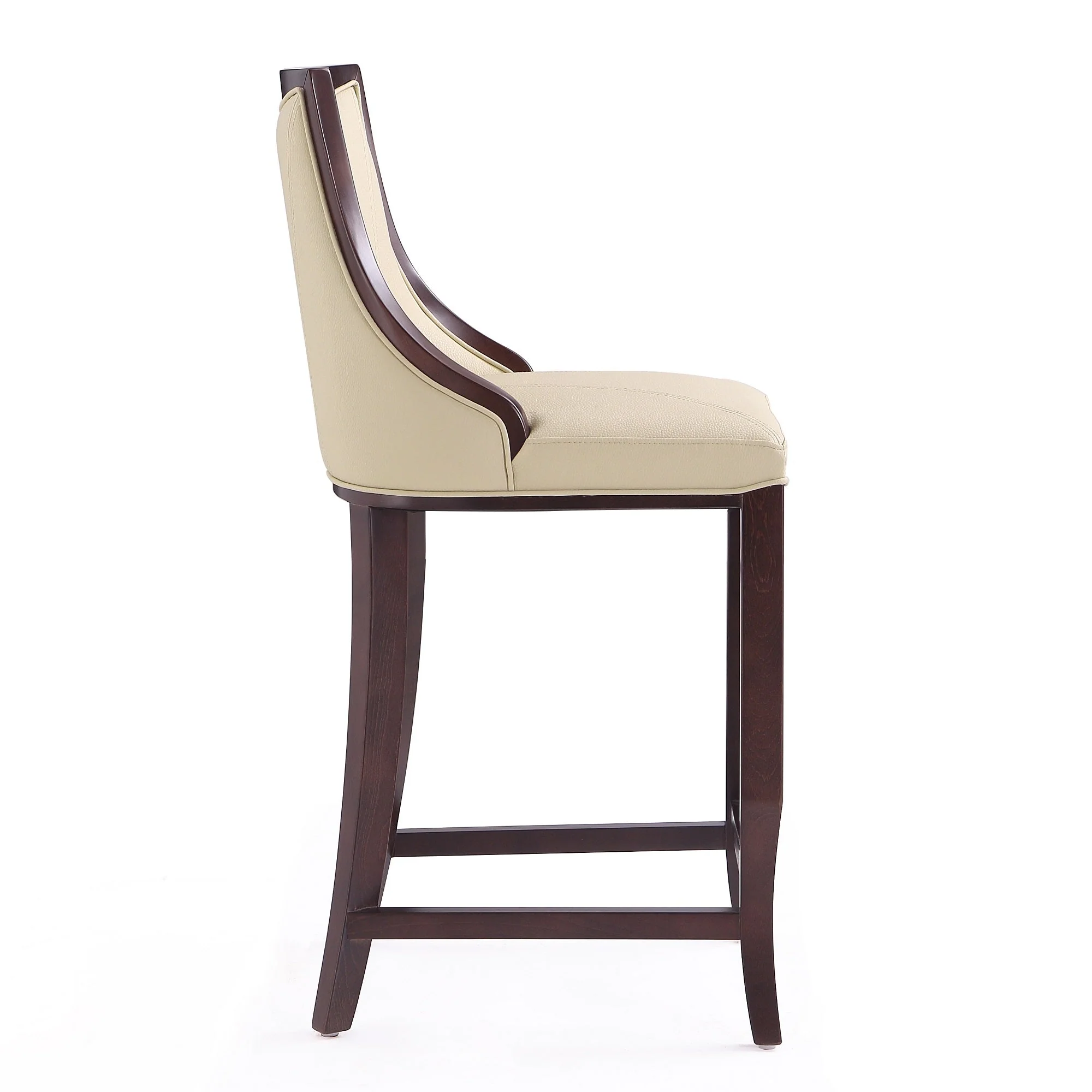 Emperor Bar Stool in Cream and Walnut (set of 3) - Image 6