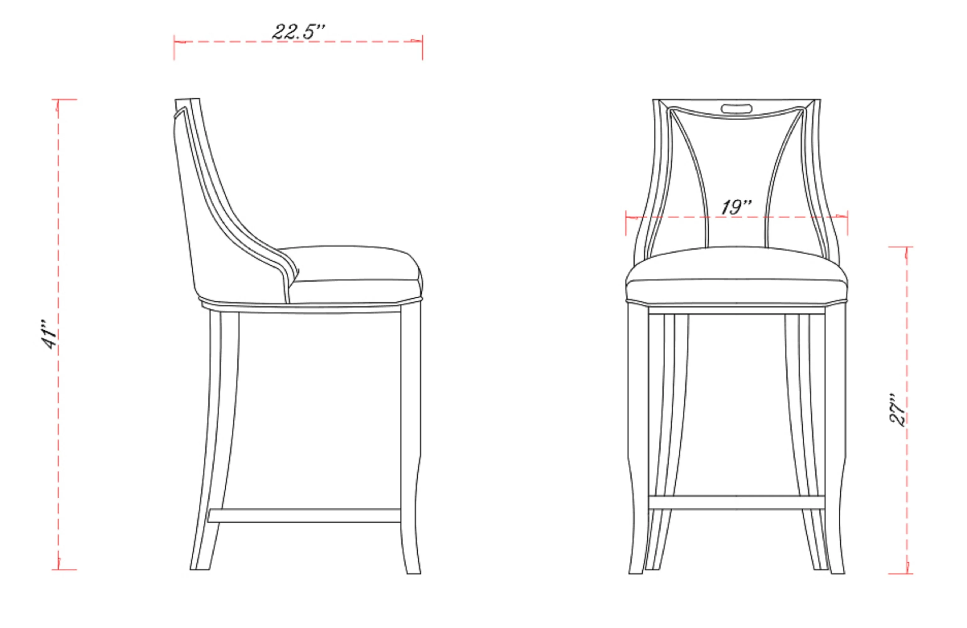 Emperor Bar Stool in Pearl White and Walnut (Set of 3) - Image 3