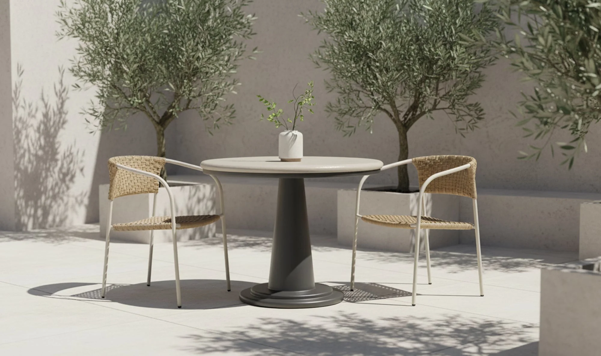 Esme Outdoor Cafe Table Cream - Image 3