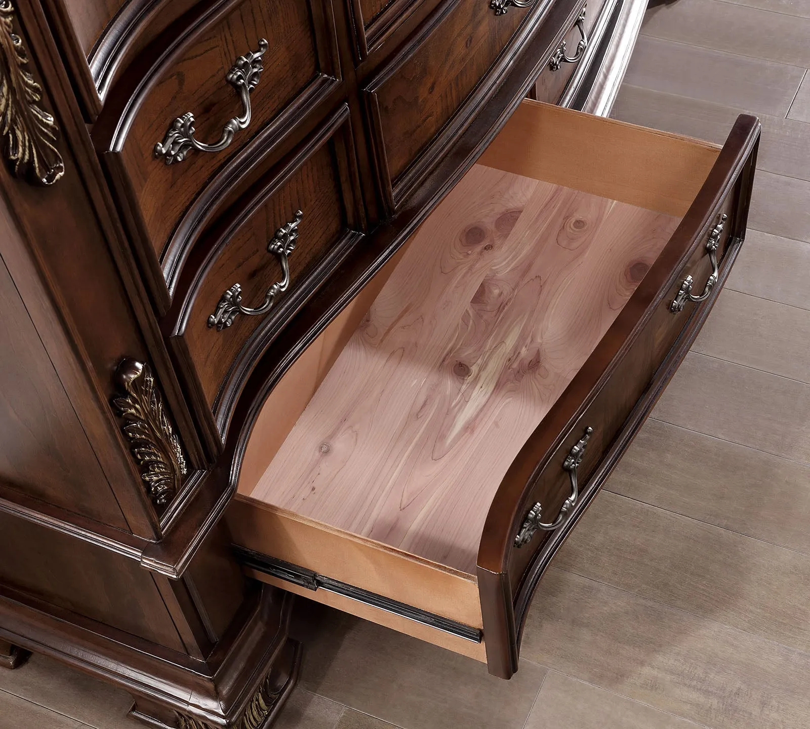 Esparanza Brown Cherry 4-Piece Queen Bedroom Set - Image 9