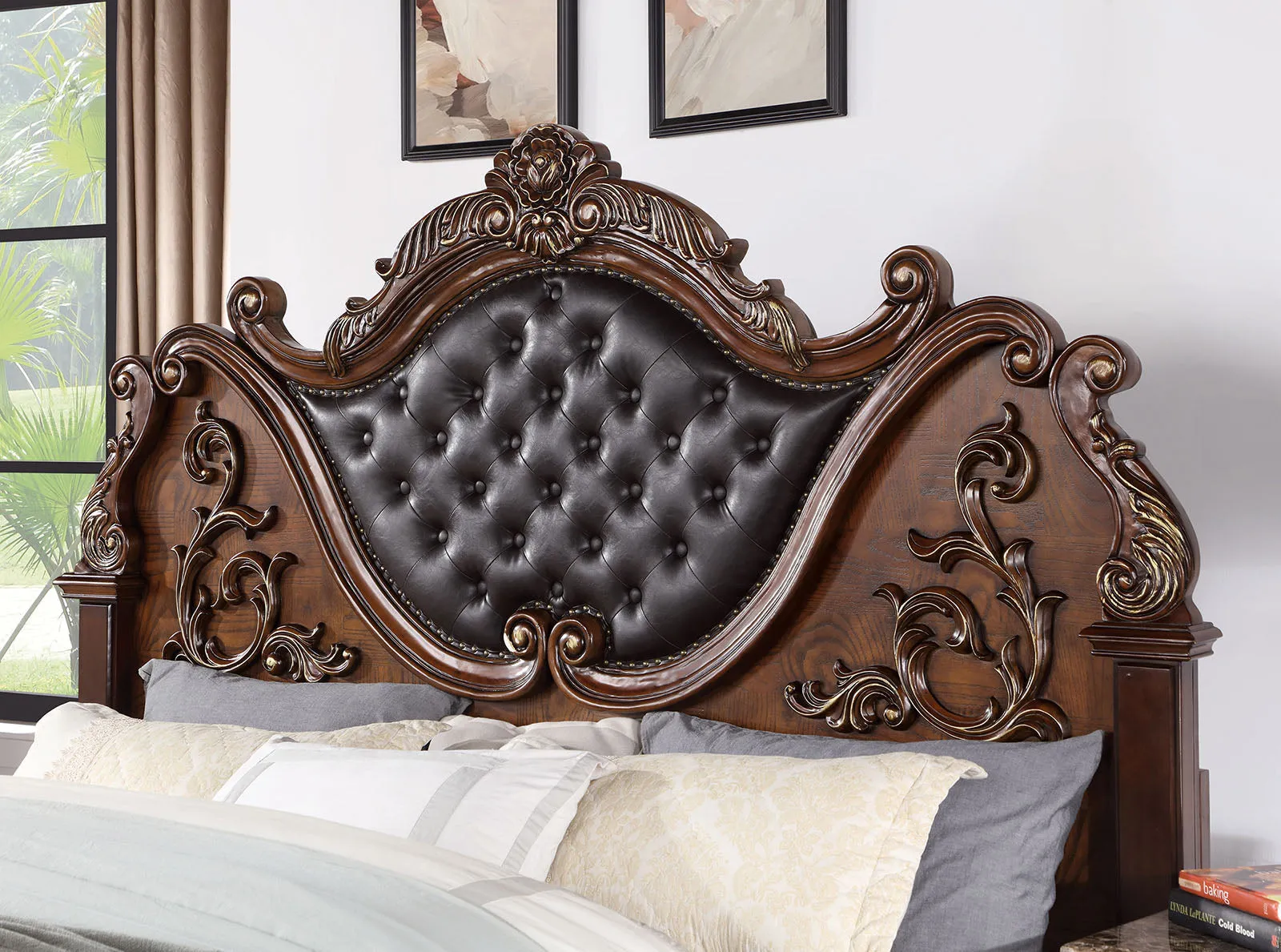 Esparanza Brown Cherry 5-Piece Queen Bedroom Set - Image 3