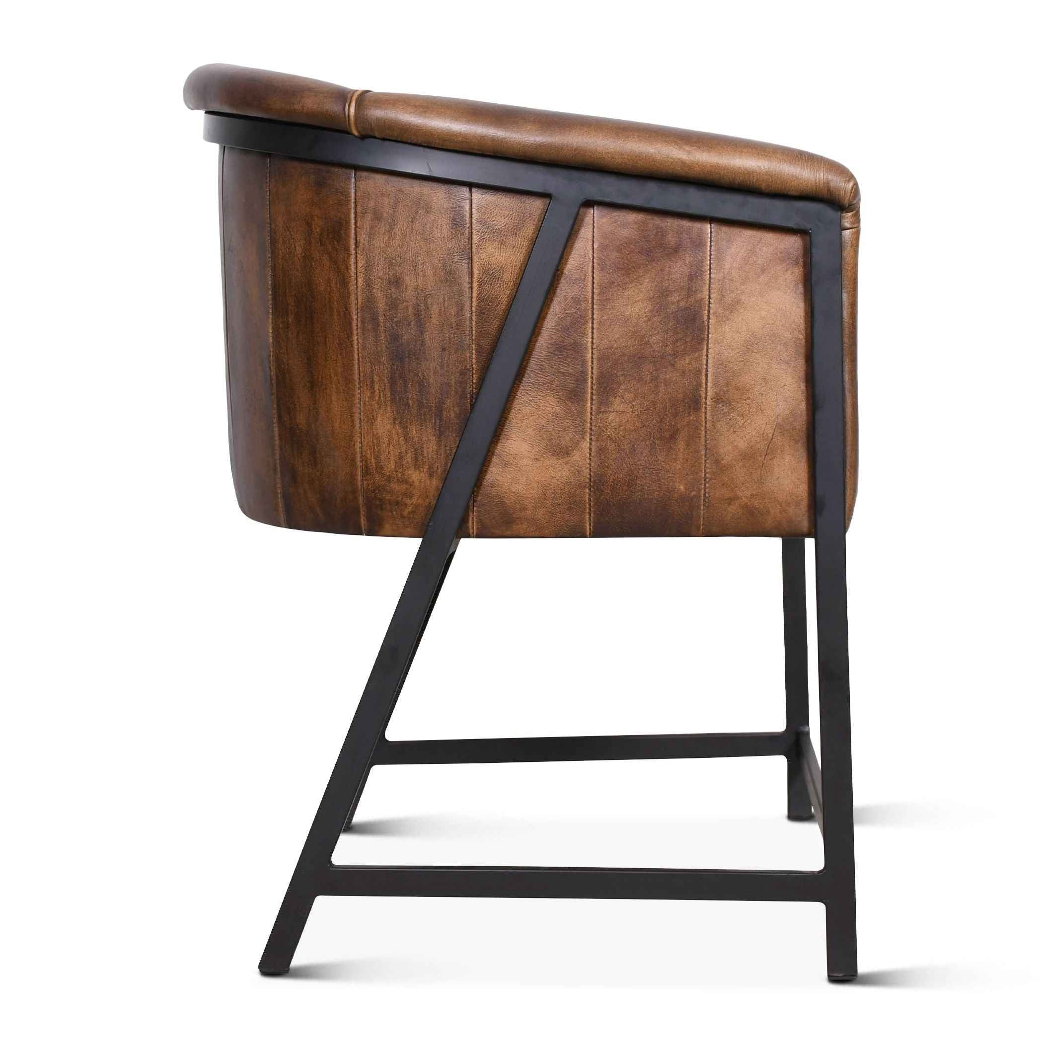 Essex Polo Armchair in Antique Whiskey Leather - Image 3
