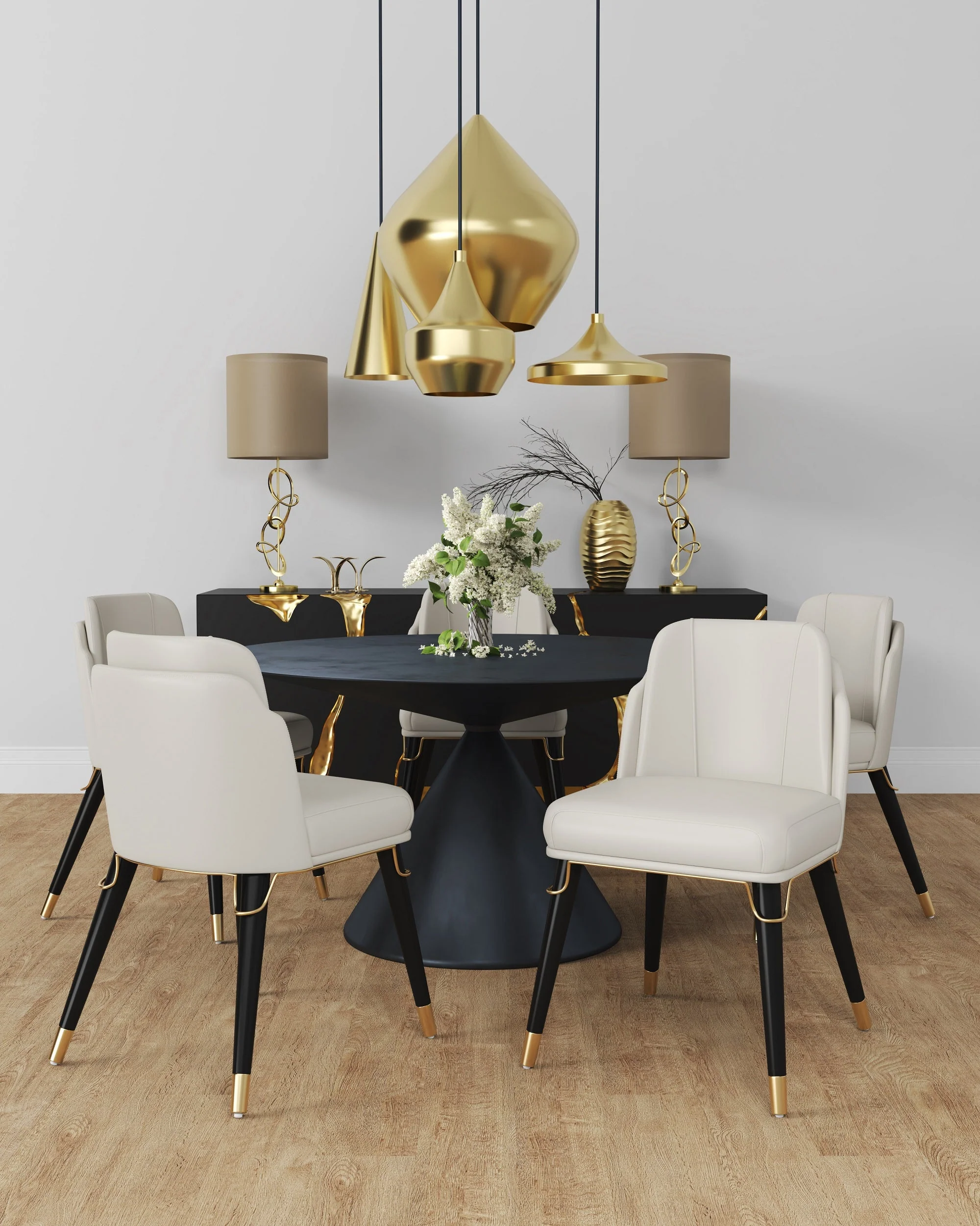 Estelle Dining Chair in Cream and Black - Image 2