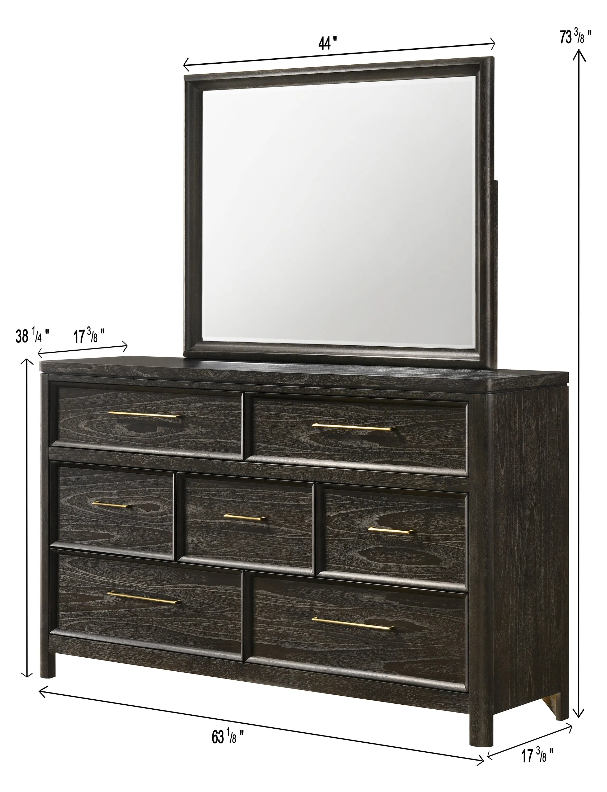 Ethel Dark Brown Dresser Mirror - Image 2