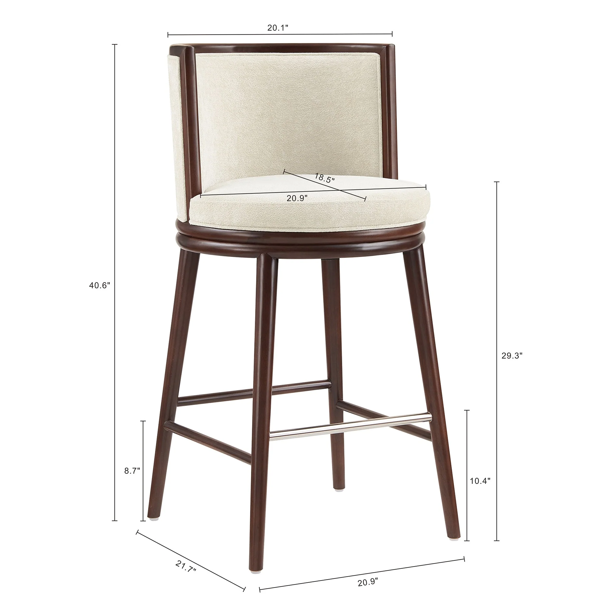 Evalyn Barstool in Cream - Image 3