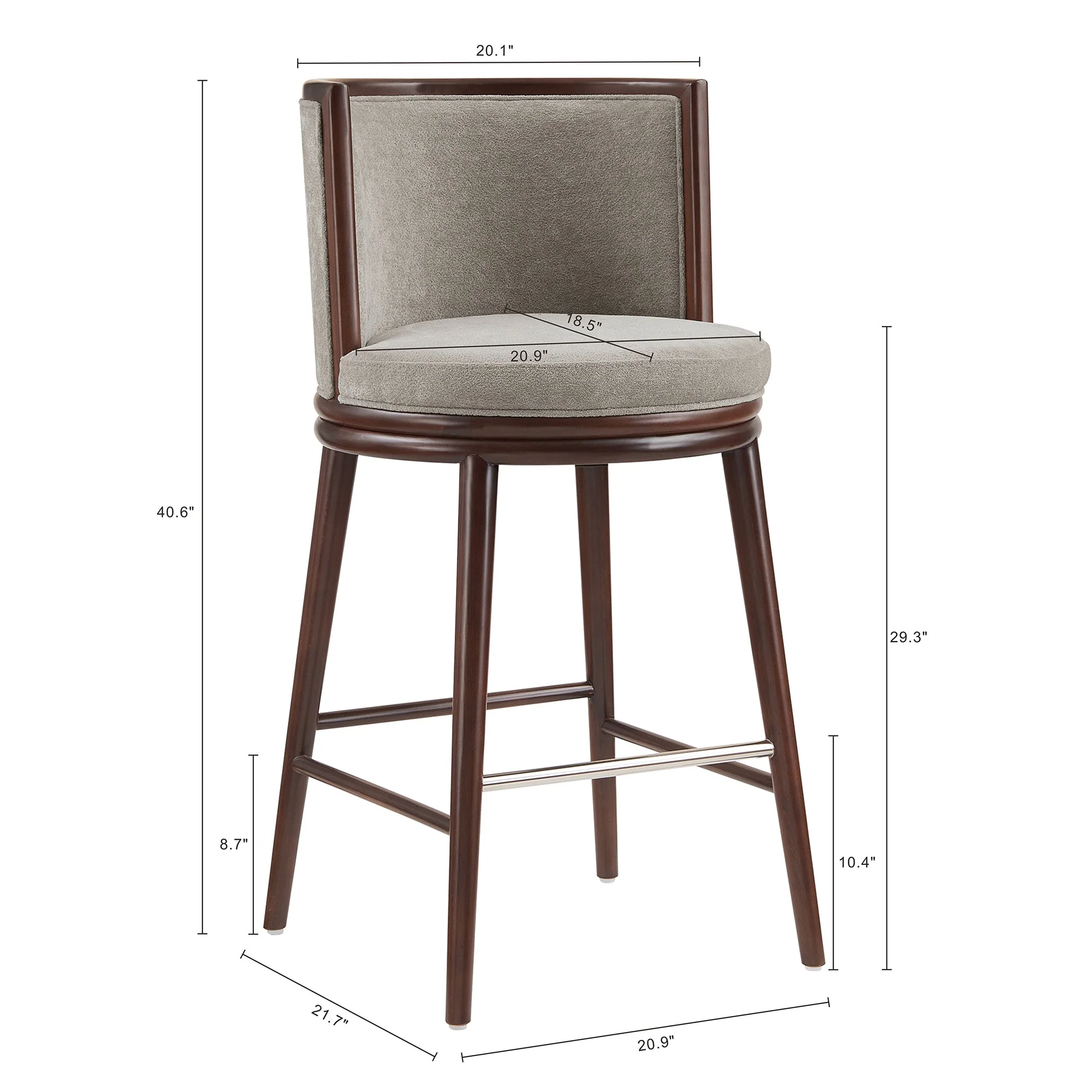 Evalyn Barstool in Dove (set of 3) - Image 3