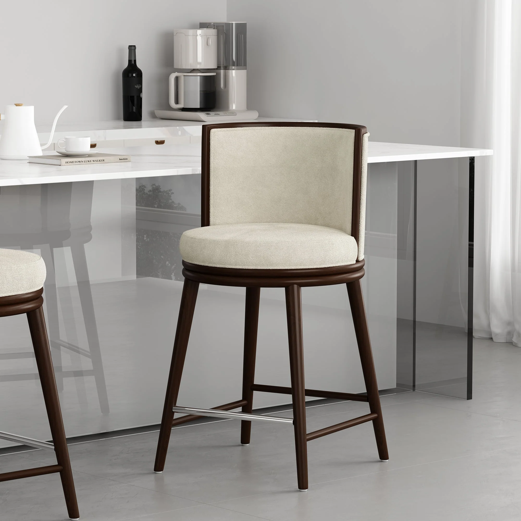 Evalyn Counter Stool in Cream - Image 2