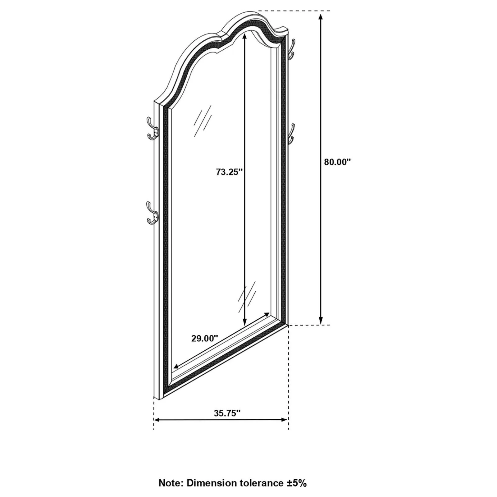 Evangeline Silver Oak Full Length LED Floor Mirror - Image 9