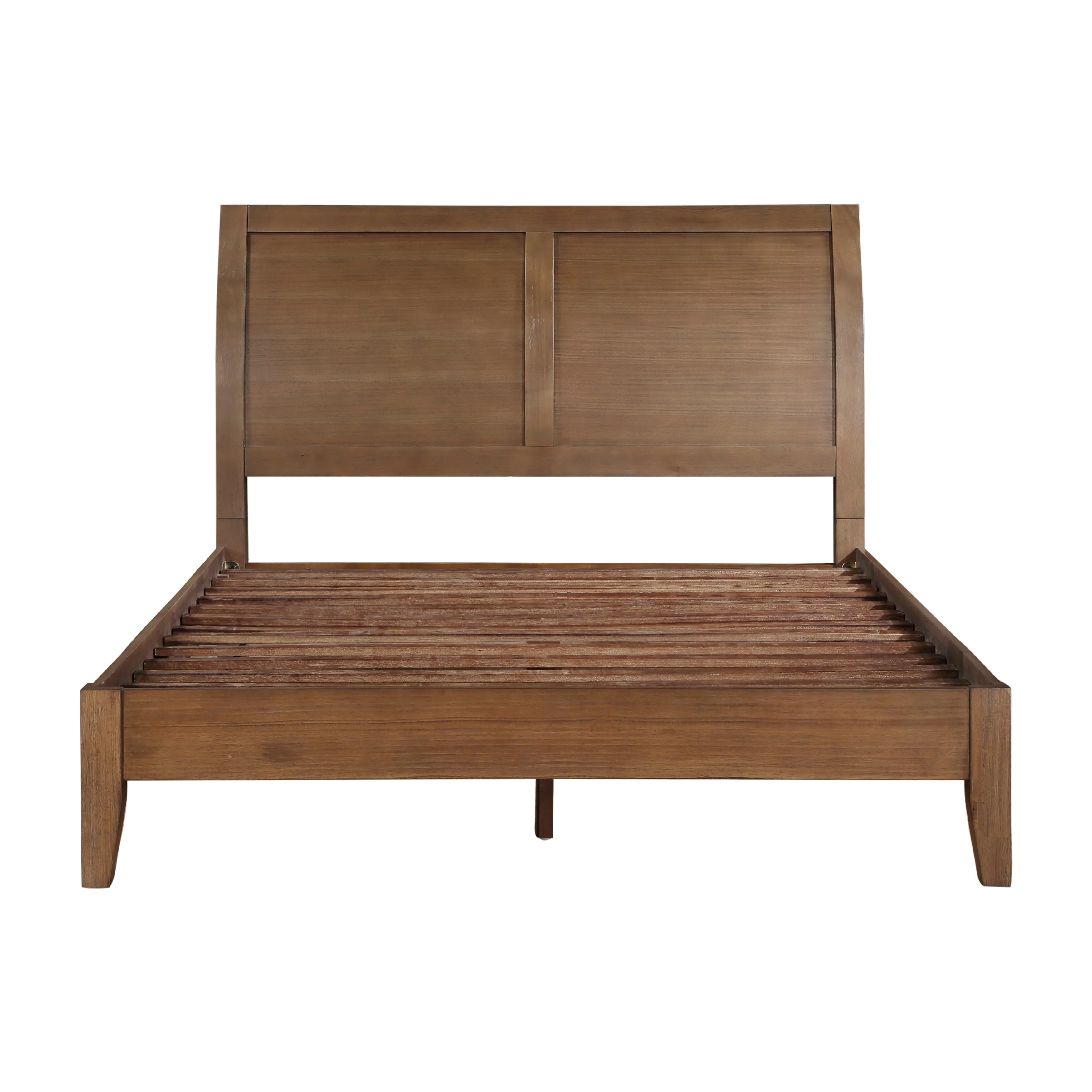 Evans Wire Brushed Light Brown Queen Platform Bed - Image 3