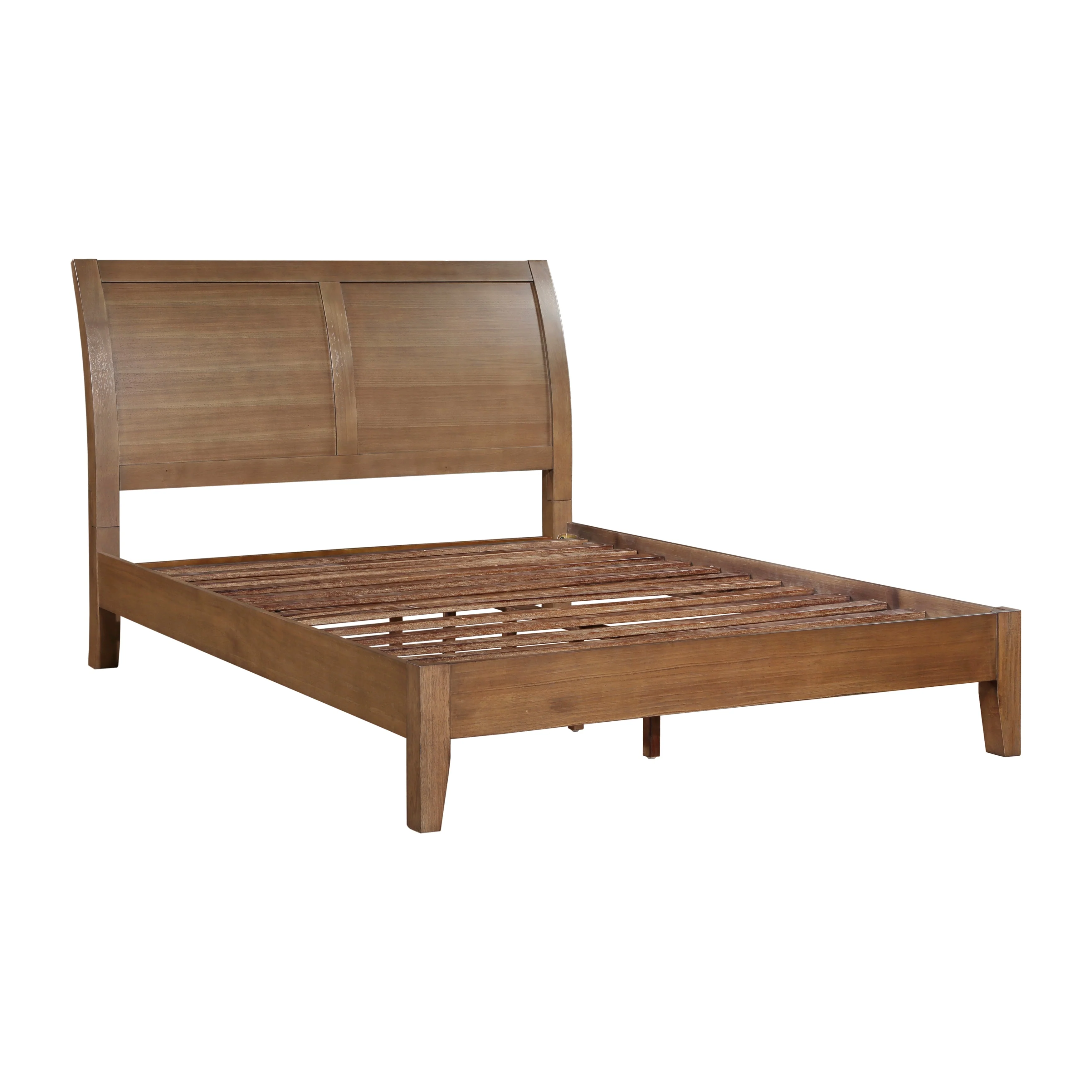 Evans Wire Brushed Light Brown Queen Platform Bed - Image 4