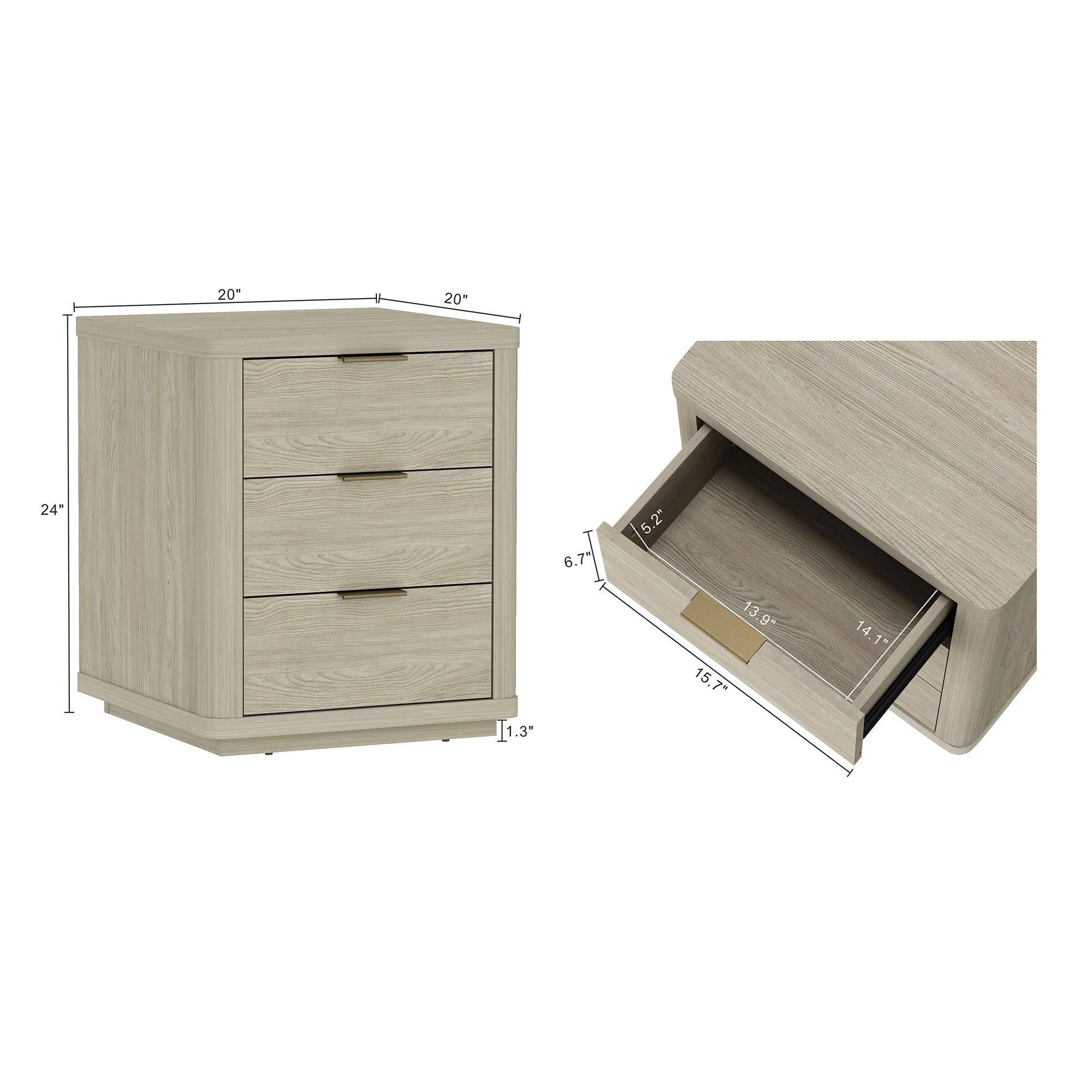 Evelyn Nightstand in Natural (set of 2) - Image 3