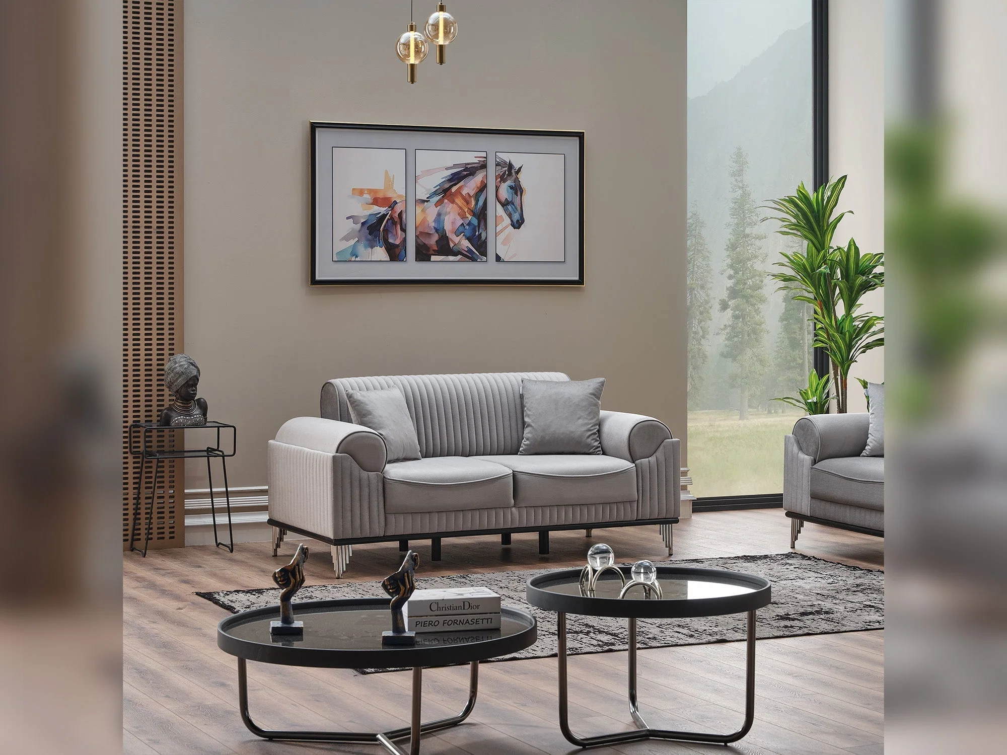 Everest Light Grey 3-pieces (Sofa & Loveseat & Chair) Living Room Set - Image 7