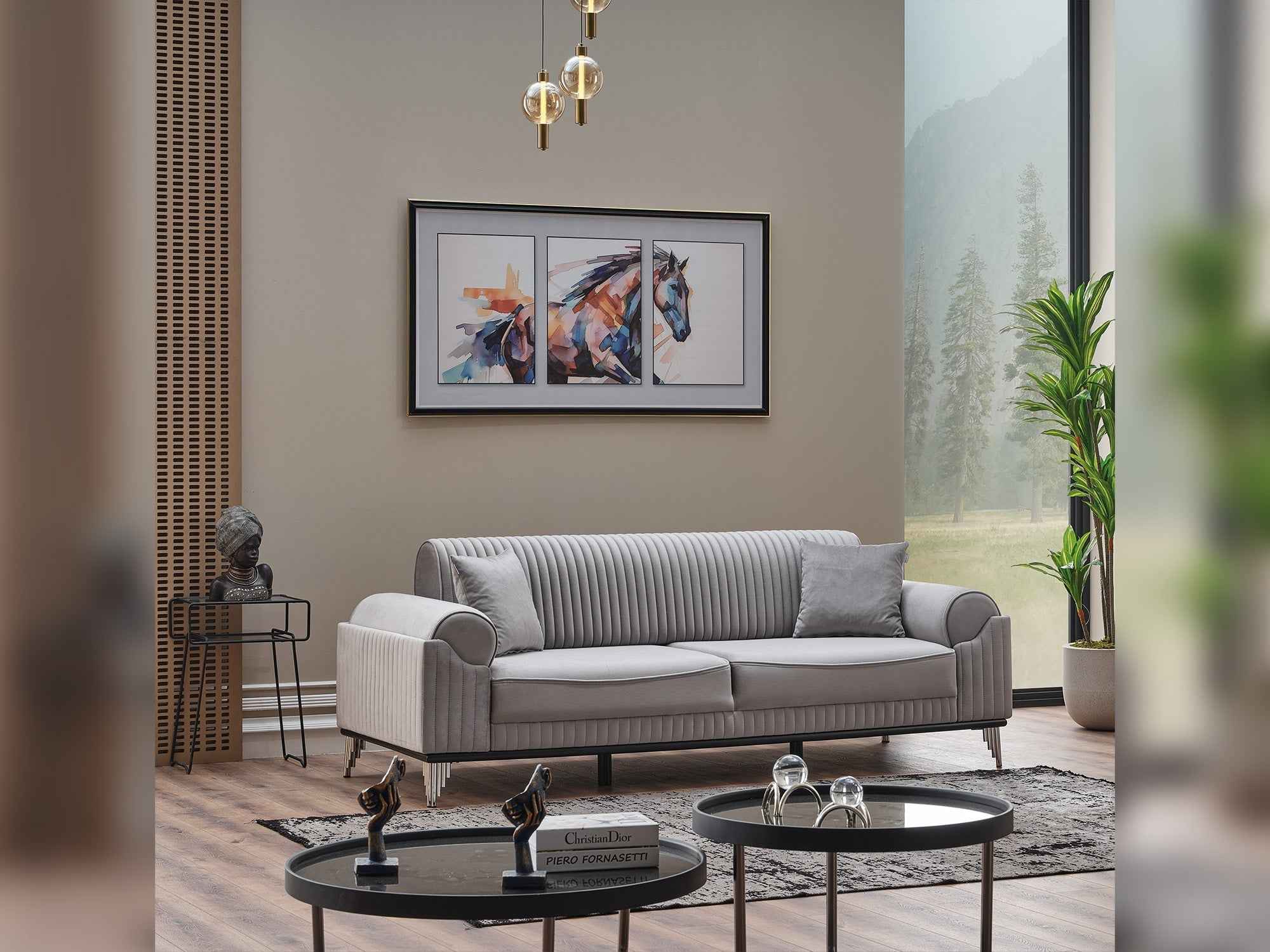 Everest Light Grey Convertible Sofa - Image 2