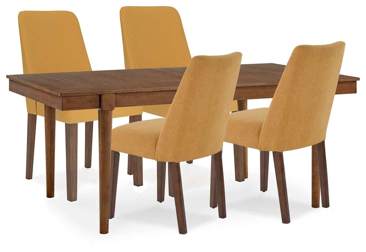 Extension Mustard & Brown Expandable Dining Room Set
