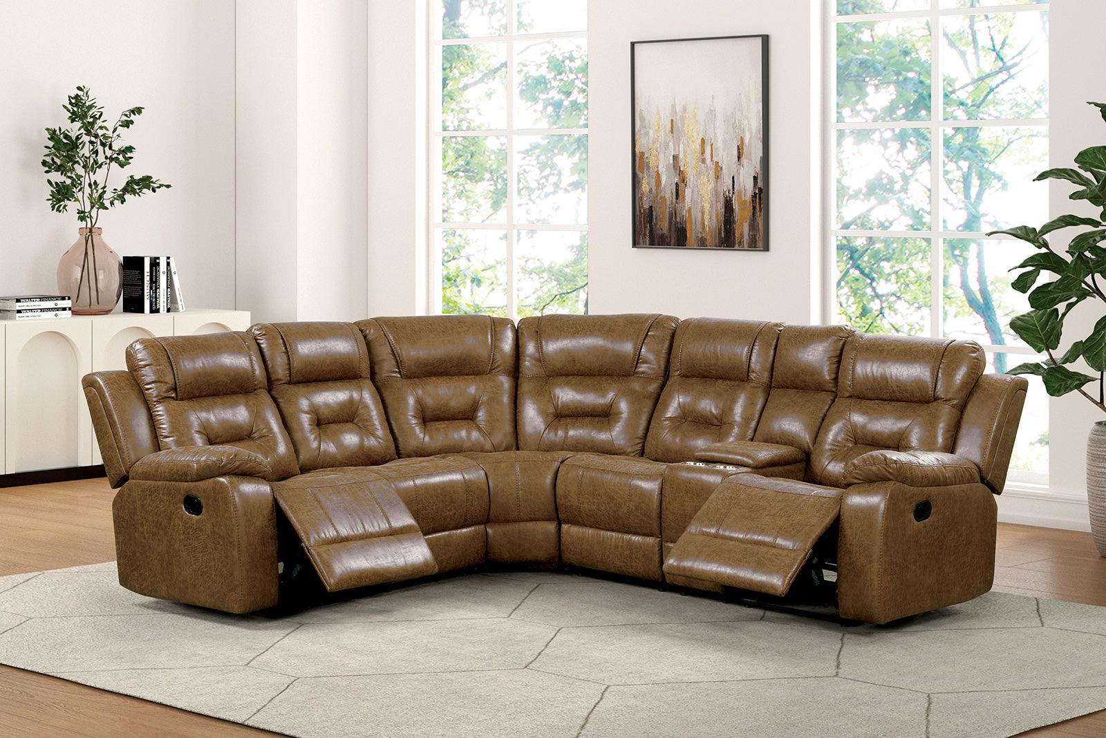 Ezekius Brown Manual Reclining Sectional