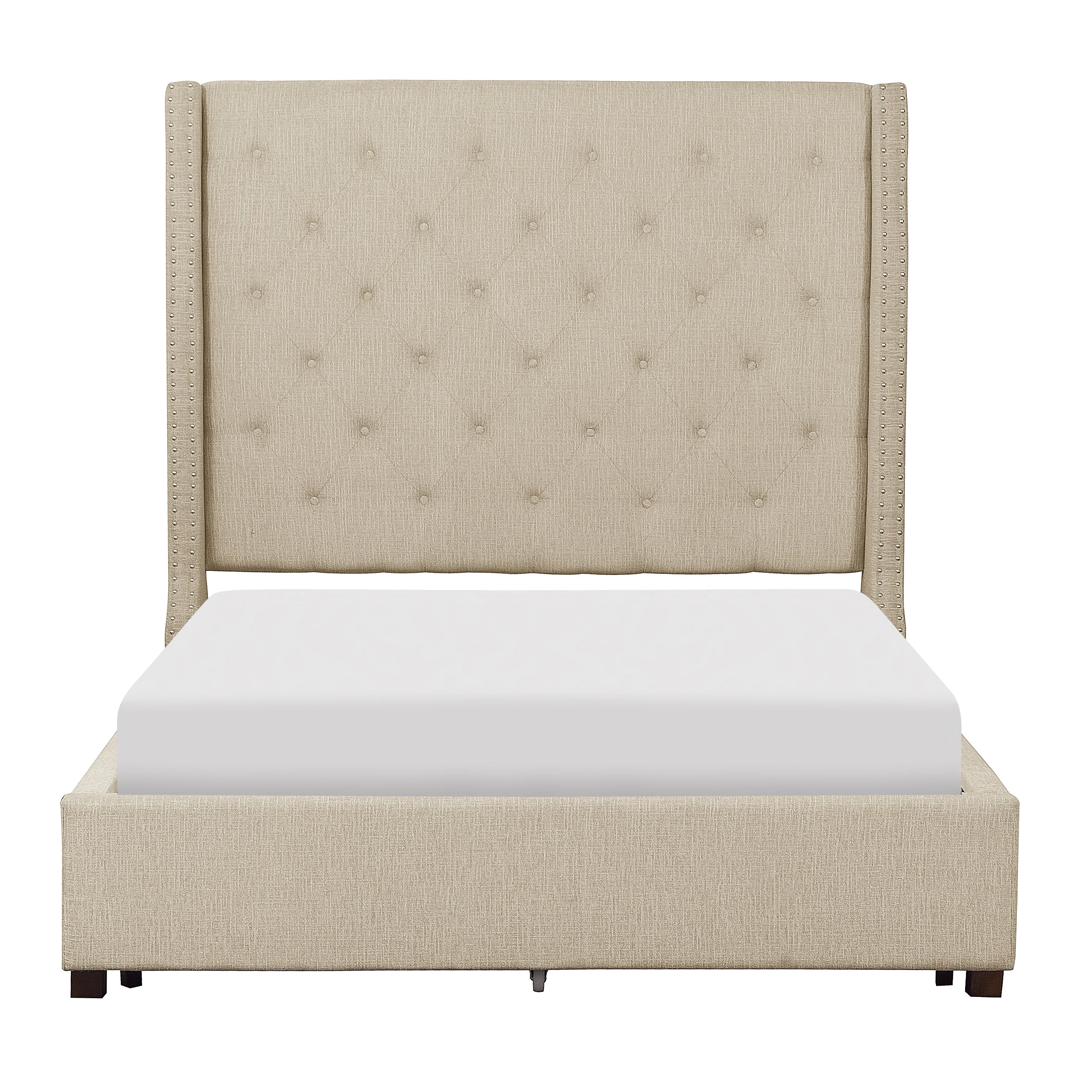 Fairborn Beige California King Upholstered Storage Platform Bed - Image 4