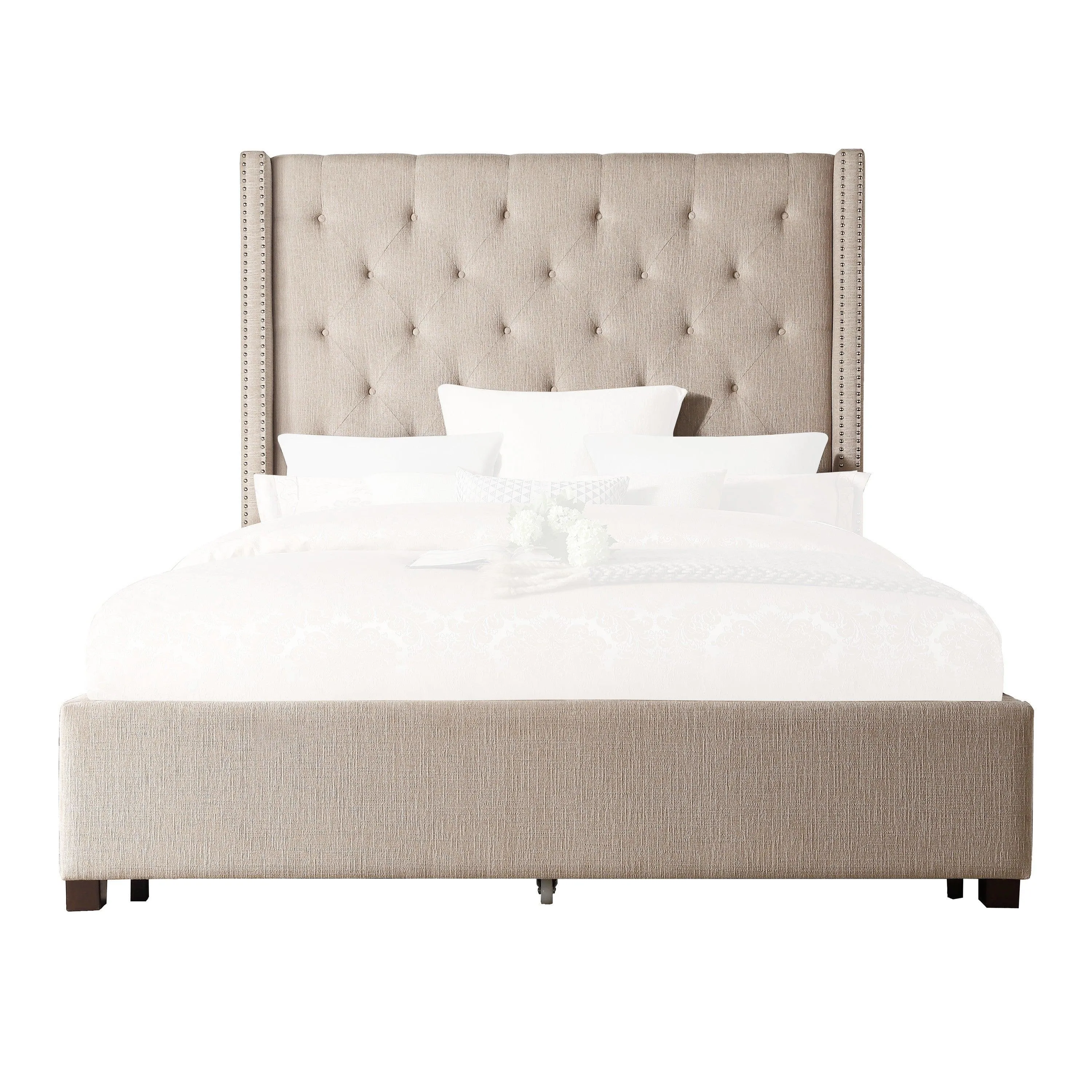 Fairborn Beige King Upholstered Platform Bed - Image 3