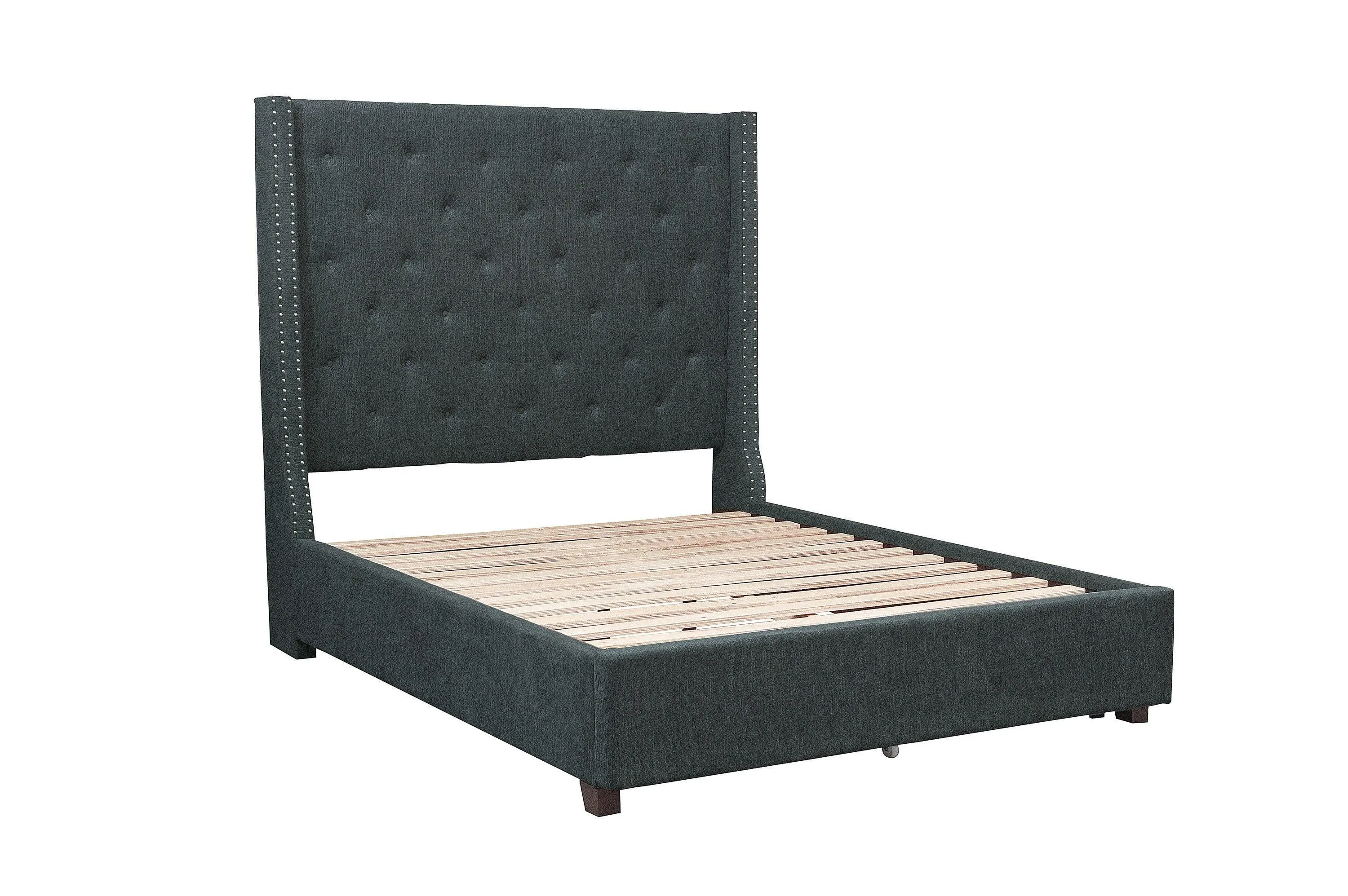 Fairborn Gray Queen Upholstered Storage Platform Bed - Image 6