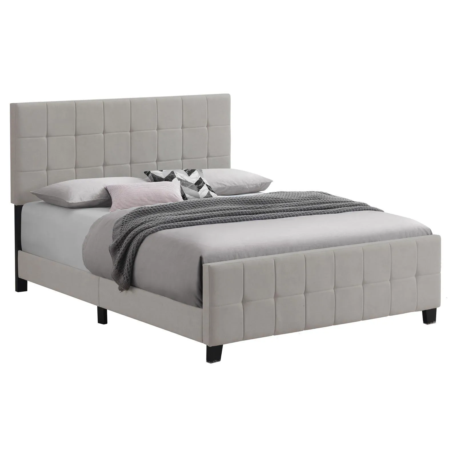 Fairfield Beige Upholstered Eastern King Panel Bed - Image 3
