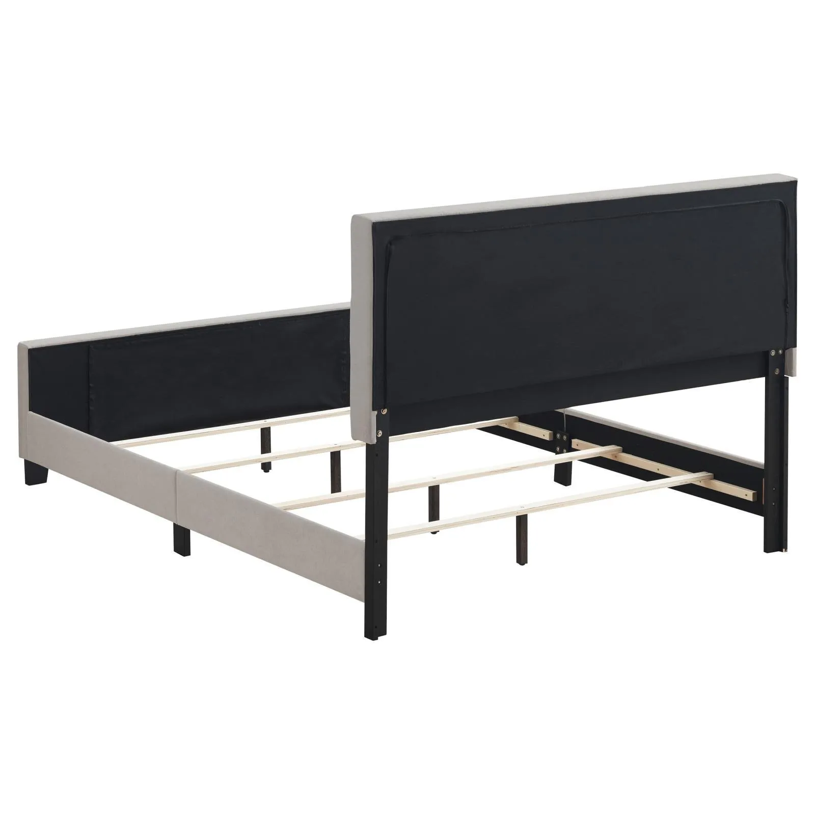 Fairfield Beige Upholstered Eastern King Panel Bed - Image 4