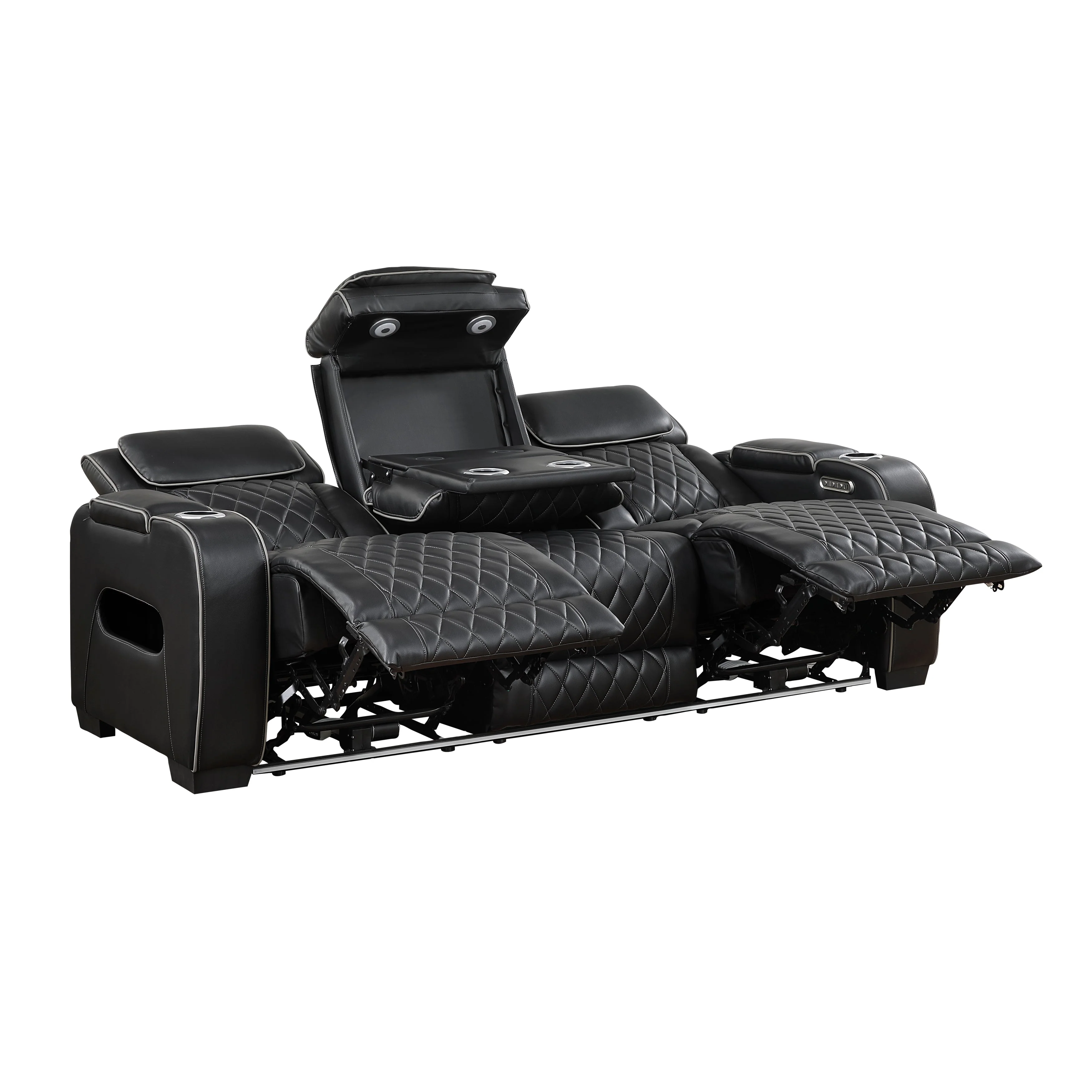 Fairway Black Power Double Reclining Living Room Set - Image 7