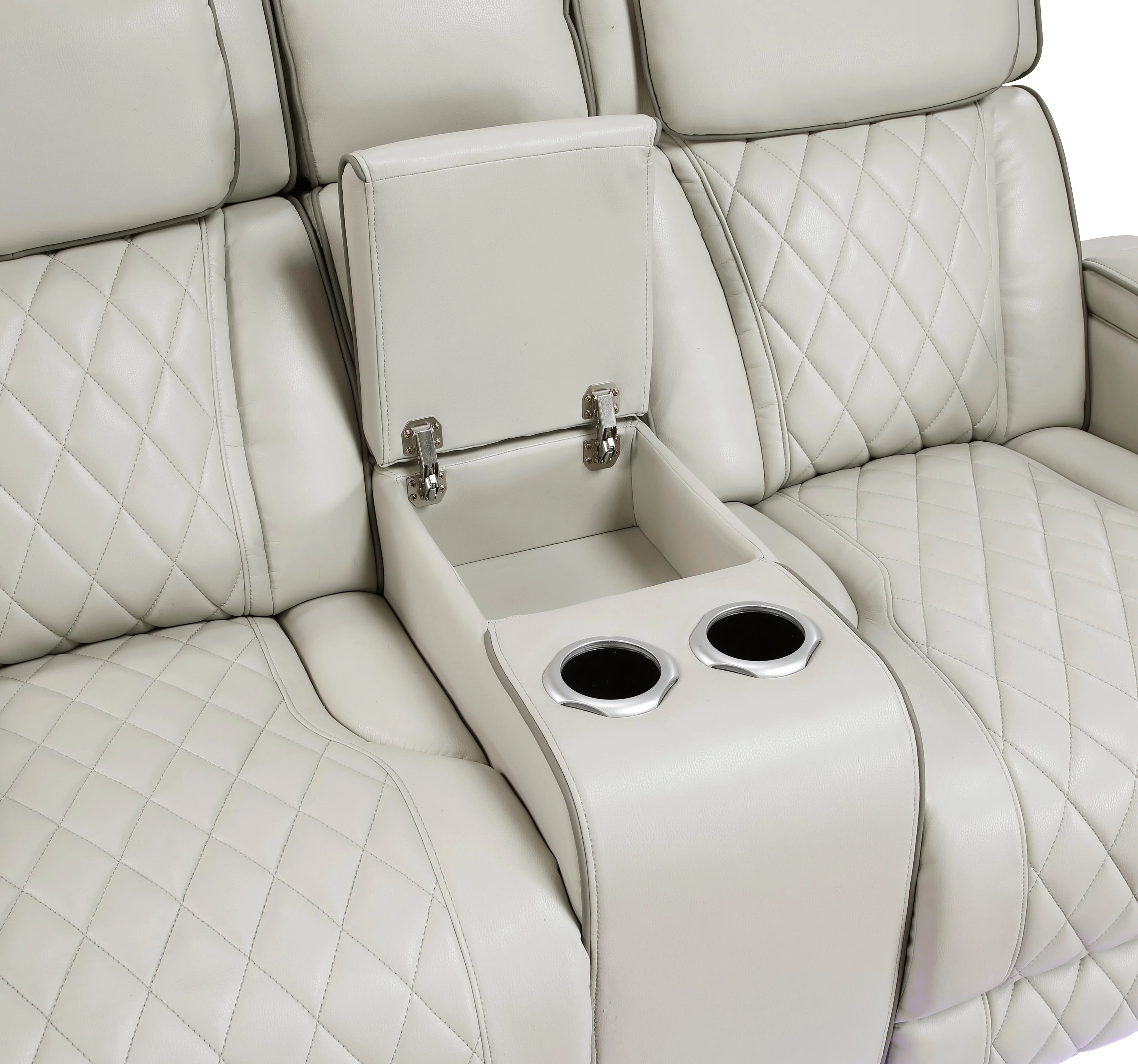 Fairway Taupe Power Double Reclining Loveseat with Center Console - Image 8
