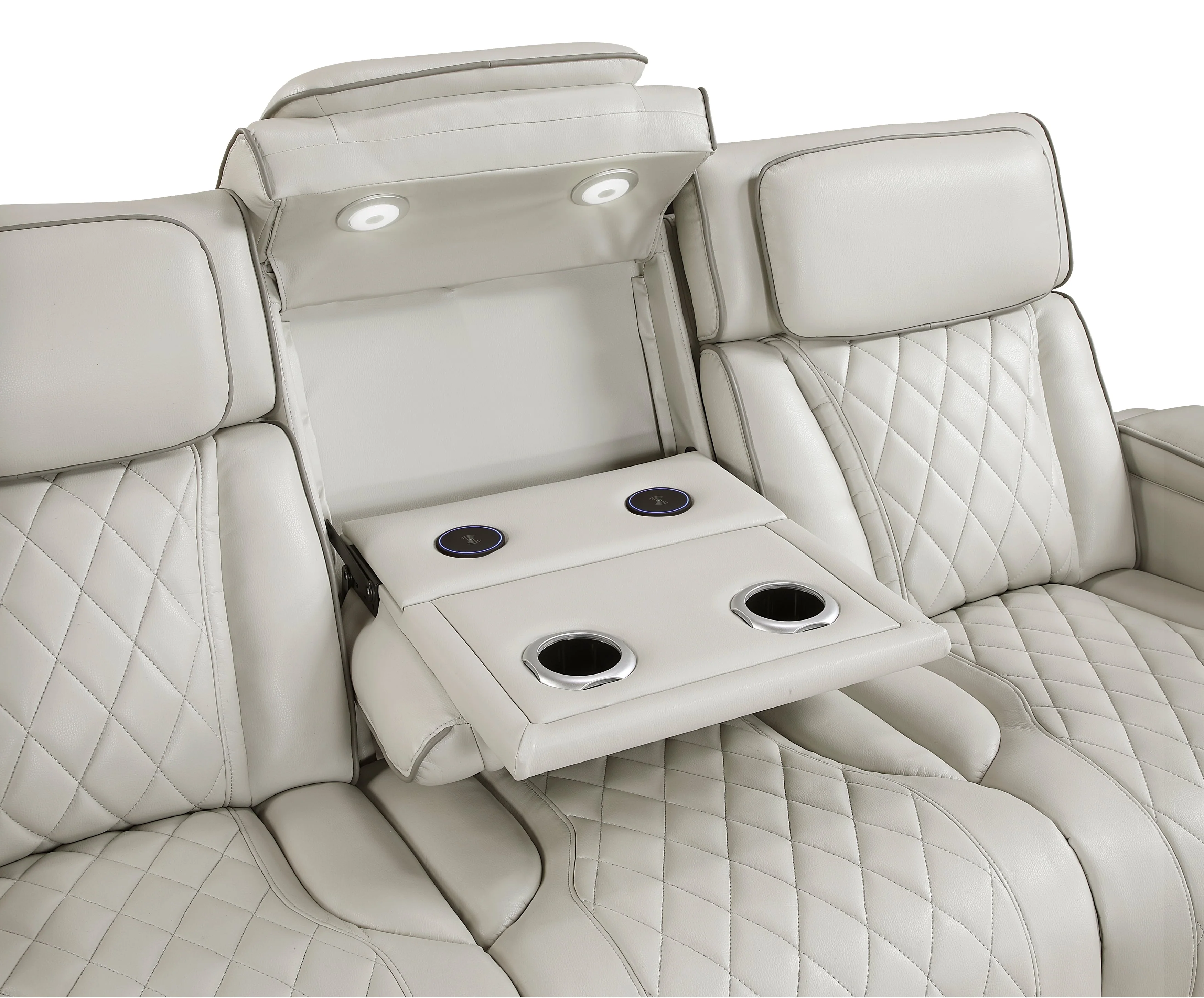 Fairway Taupe Power Double Reclining Sofa - Image 10