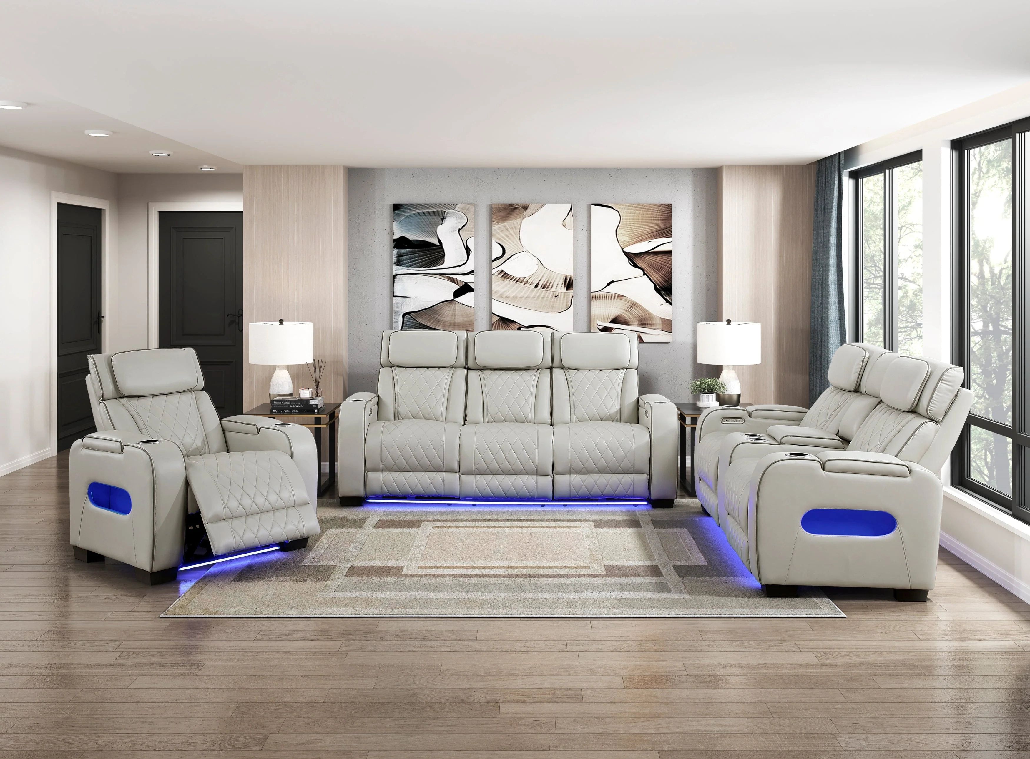 Fairway Taupe Power Double Reclining Sofa - Image 16