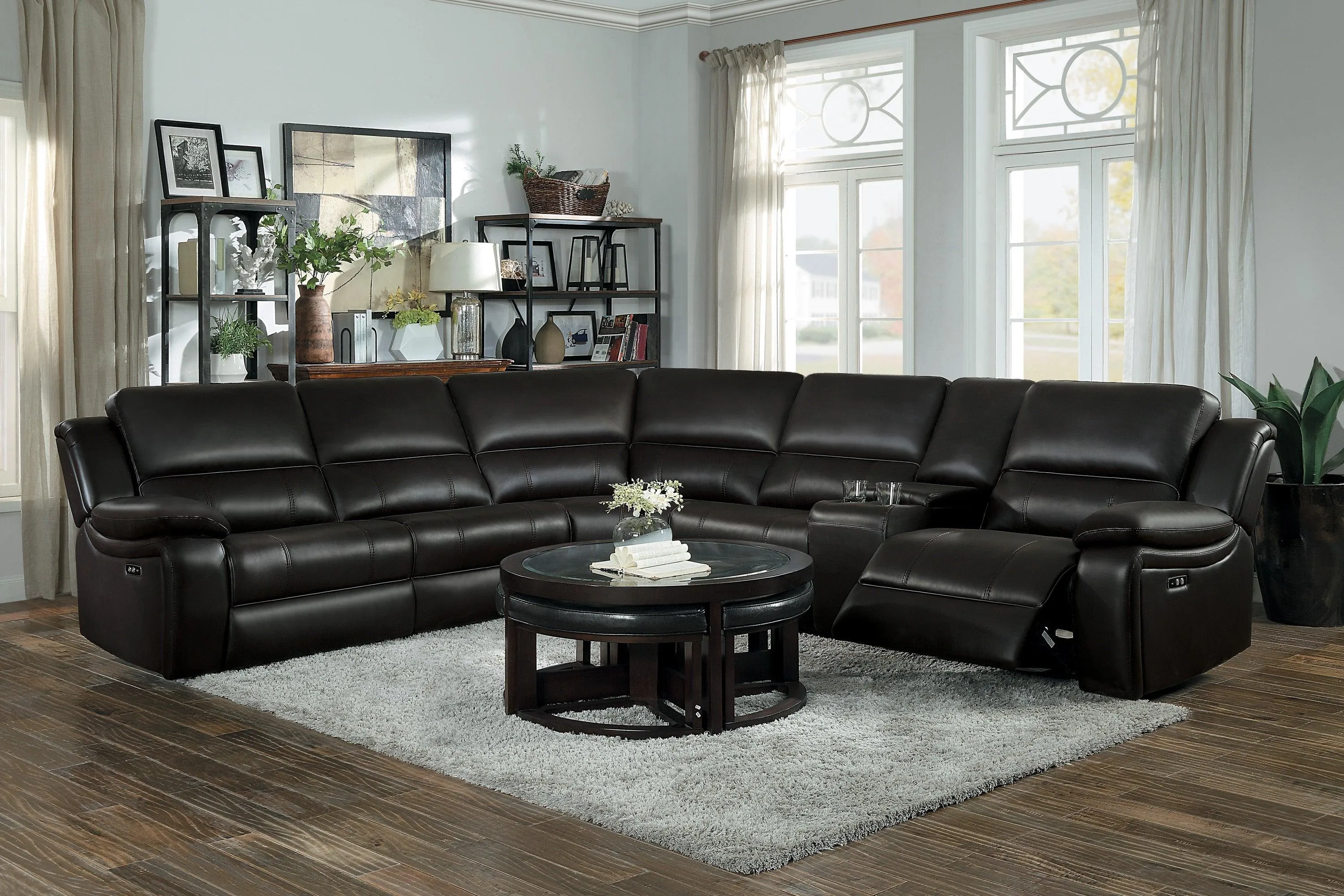 Falun Brown 6-Piece Modular Power Reclining Sectional