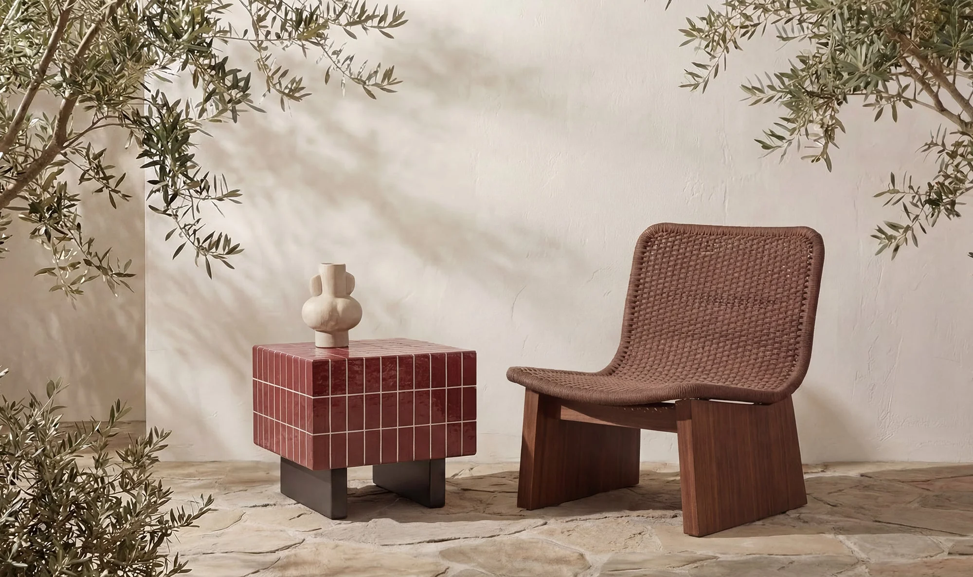 Farren Outdoor Side Table Brown - Image 5