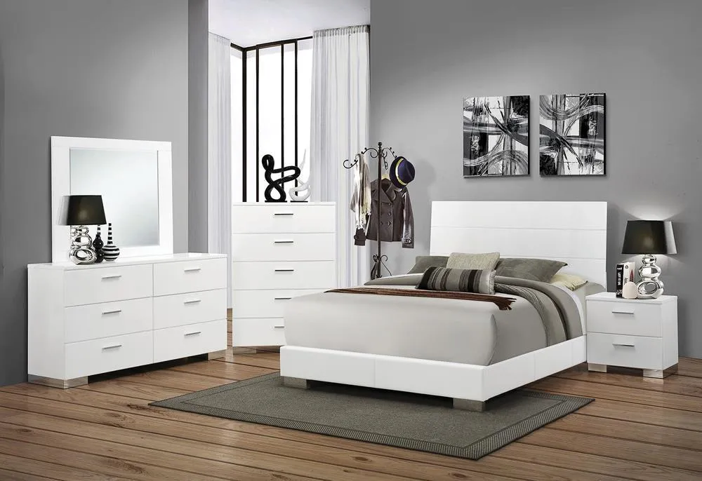 Felicity Glossy White 2-Drawer Nightstand - Image 4
