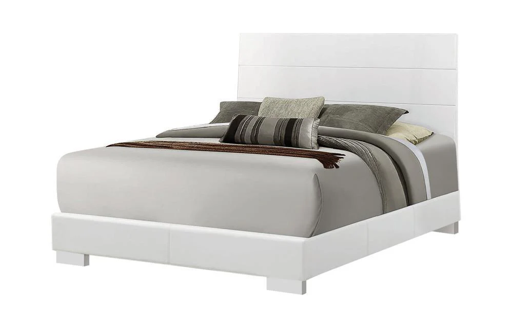 Felicity Glossy White California King Panel Bed - Image 2