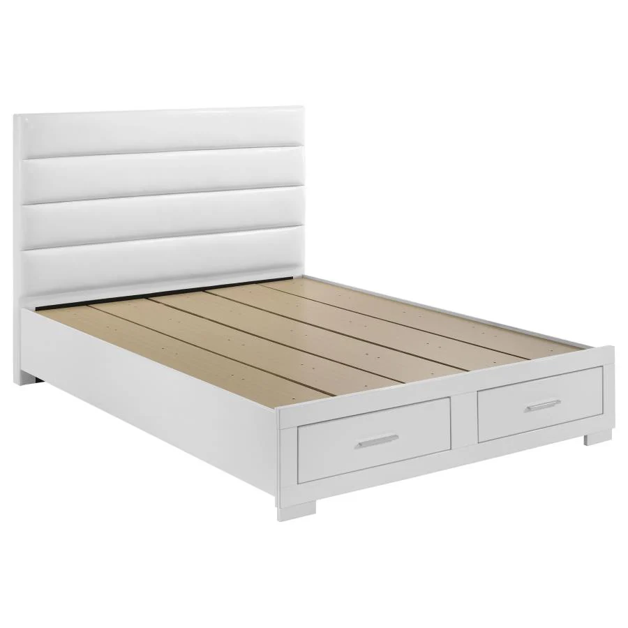 Felicity White 4-piece Queen Platform Bedroom Set - Image 3
