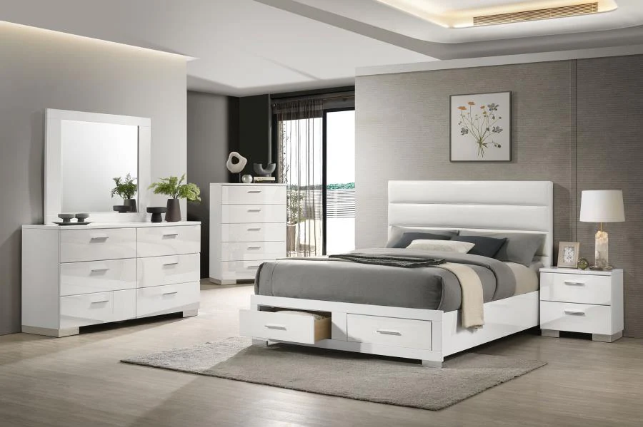 Felicity White 5-piece Queen Platform Bedroom Set