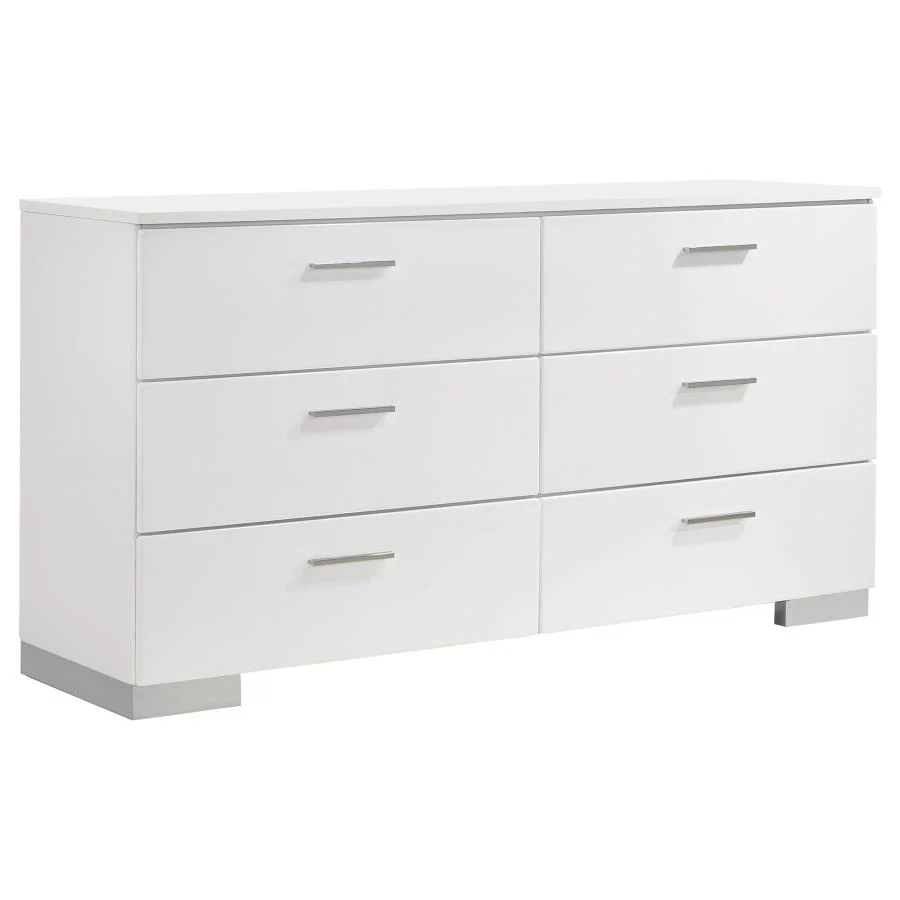 Felicity White 5-piece Queen Platform Bedroom Set - Image 7