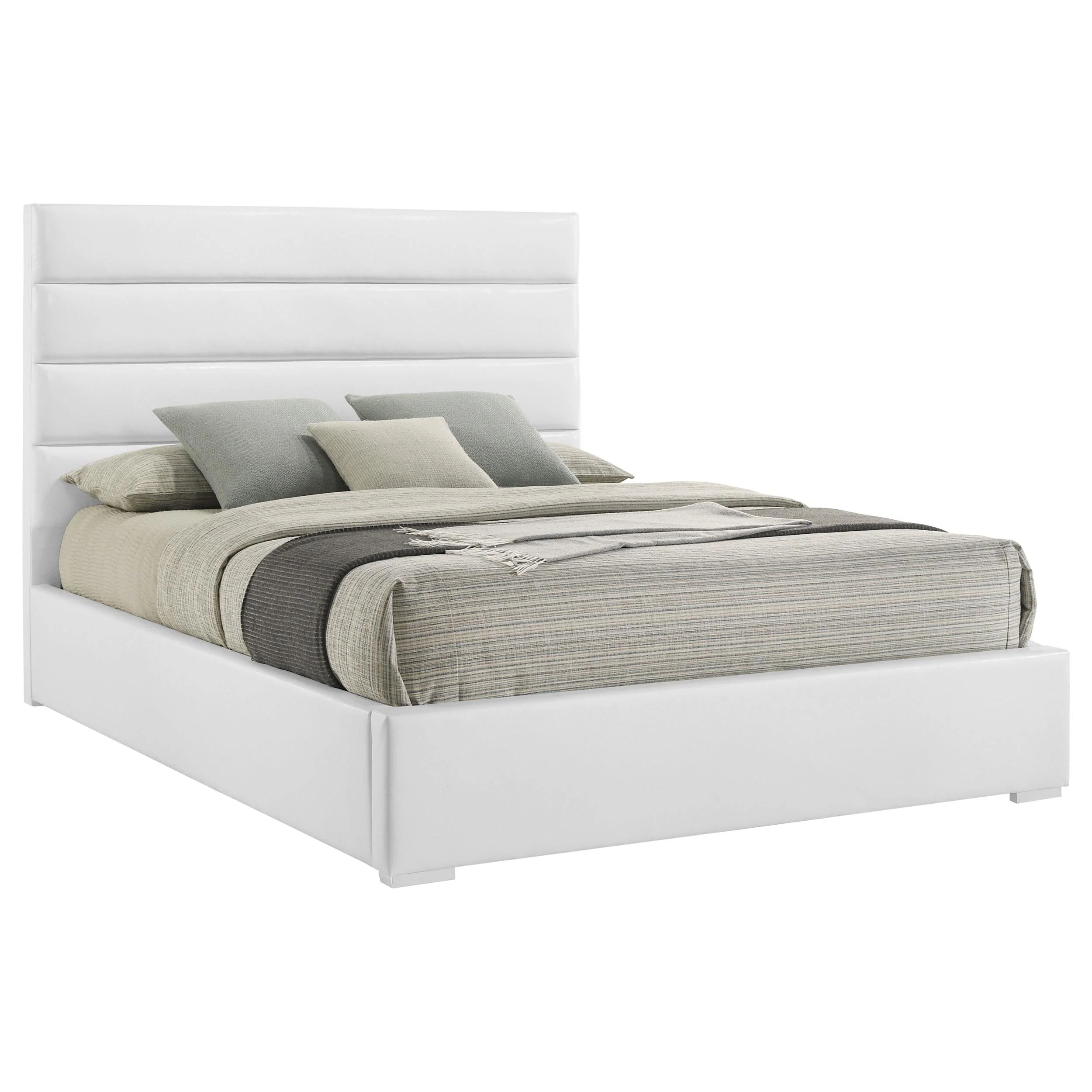 Felicity White Upholstered California King Platform Bed - Image 2