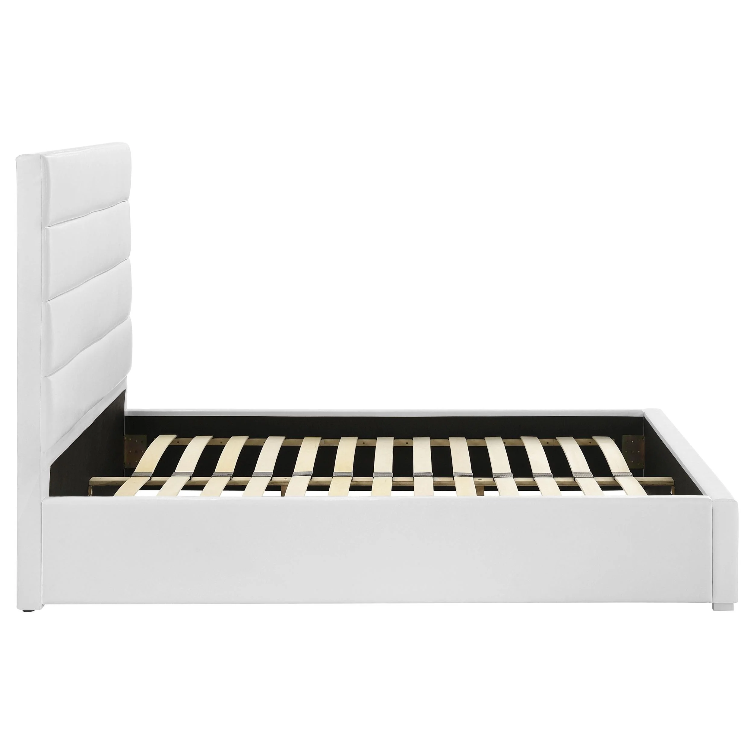 Felicity White Upholstered Full Platform Bed - Image 6
